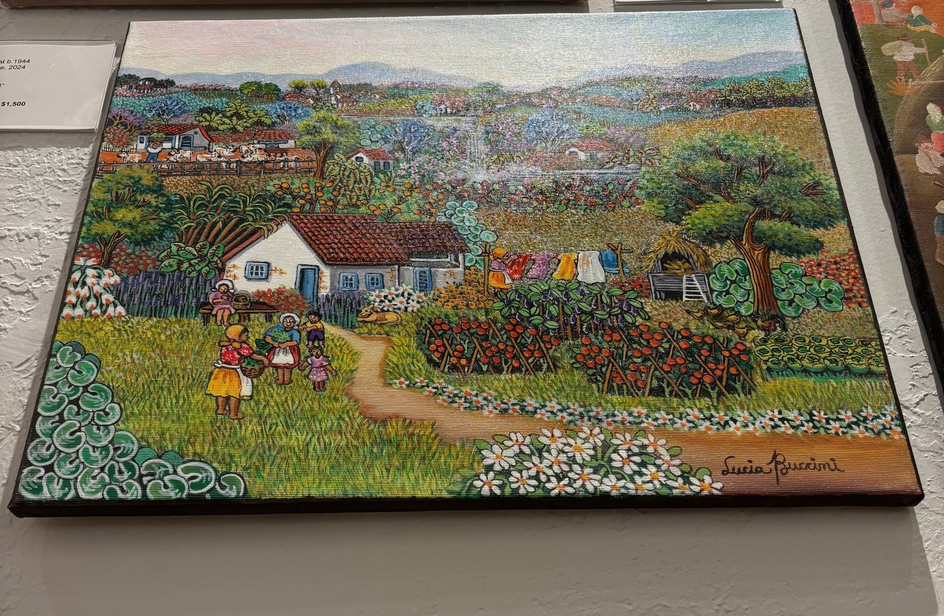 Original Painting "Country House" by Lucia Boccini, Brazil, 15 3/4" x 19 3/4" - ThePopUp Art Gallery