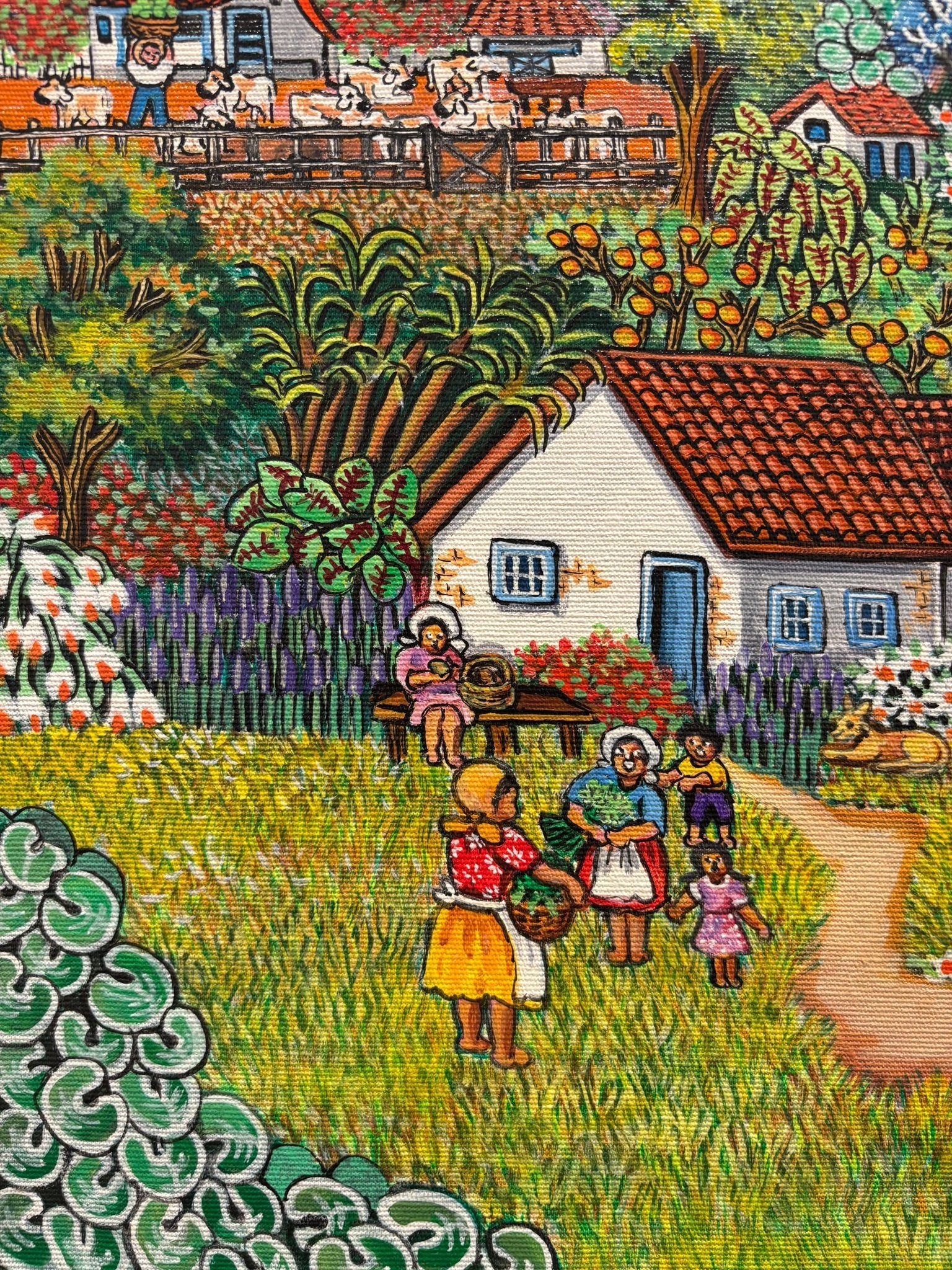Original Painting "Country House" by Lucia Boccini, Brazil, 15 3/4" x 19 3/4" - ThePopUp Art Gallery