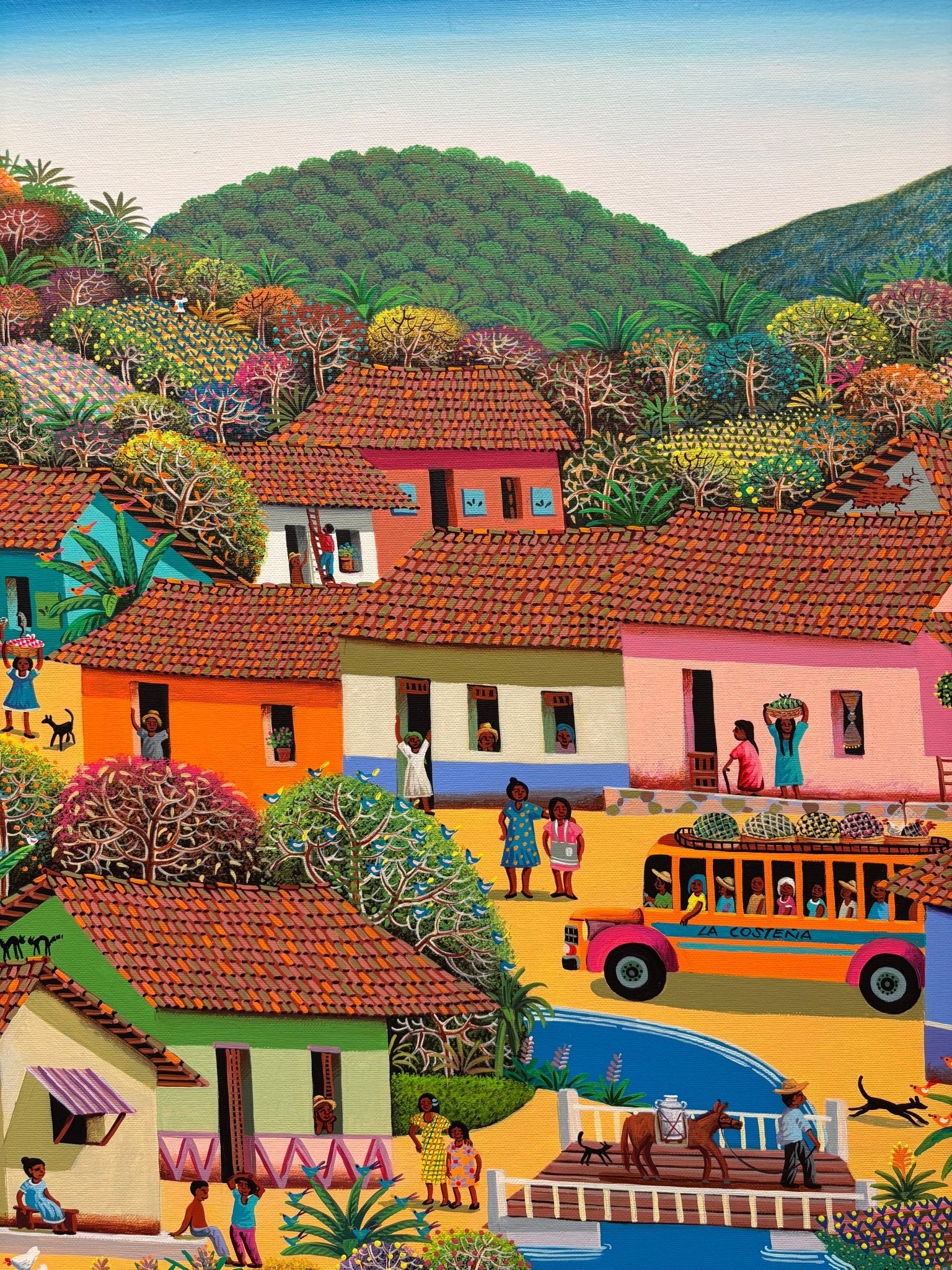 Original Painting "America Sofia" by Fausto Perez 29.5" x 37.4" - ThePopUp Art Gallery