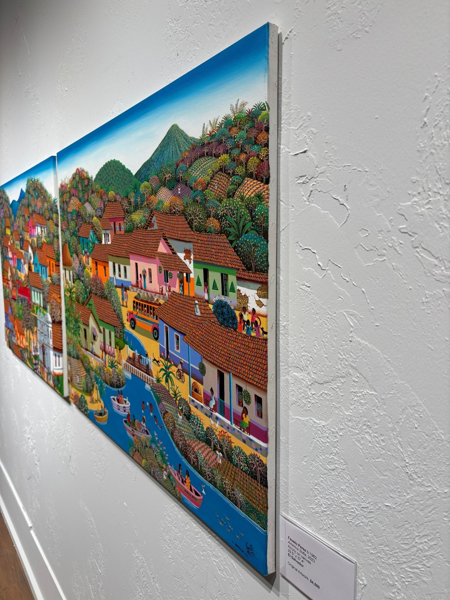 Original Painting "America Sofia" by Fausto Perez 29.5" x 37.4" - ThePopUp Art Gallery