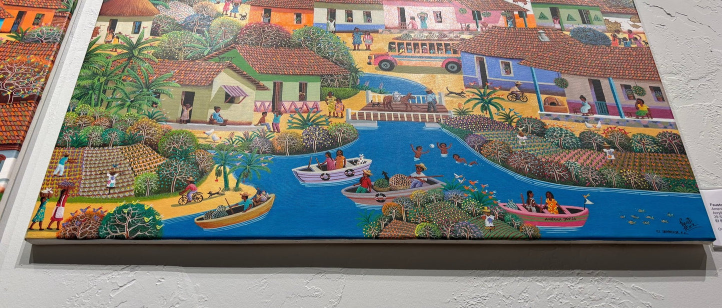 Original Painting "America Sofia" by Fausto Perez 29.5" x 37.4" - ThePopUp Art Gallery