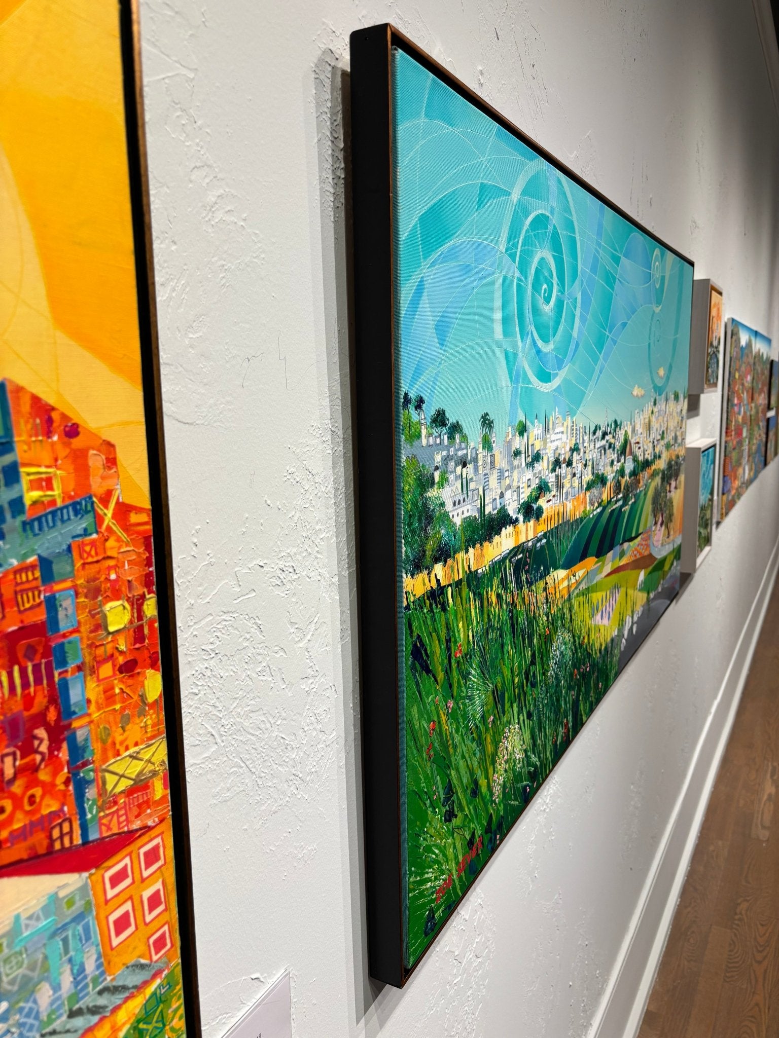 Original Painting "Jerusalem - The City of Mirrors" by Zoe Sever 31.5" x 59.1" - ThePopUp Art Gallery