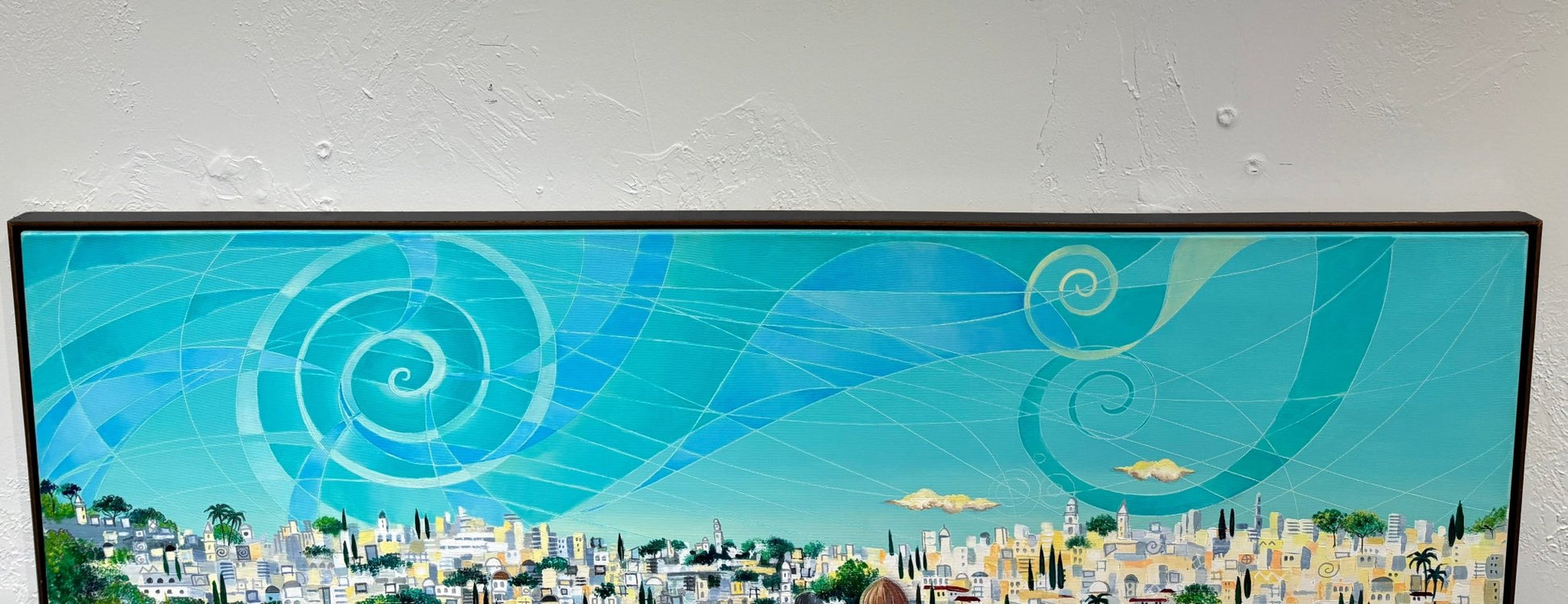 Original Painting "Jerusalem - The City of Mirrors" by Zoe Sever 31.5" x 59.1" - ThePopUp Art Gallery