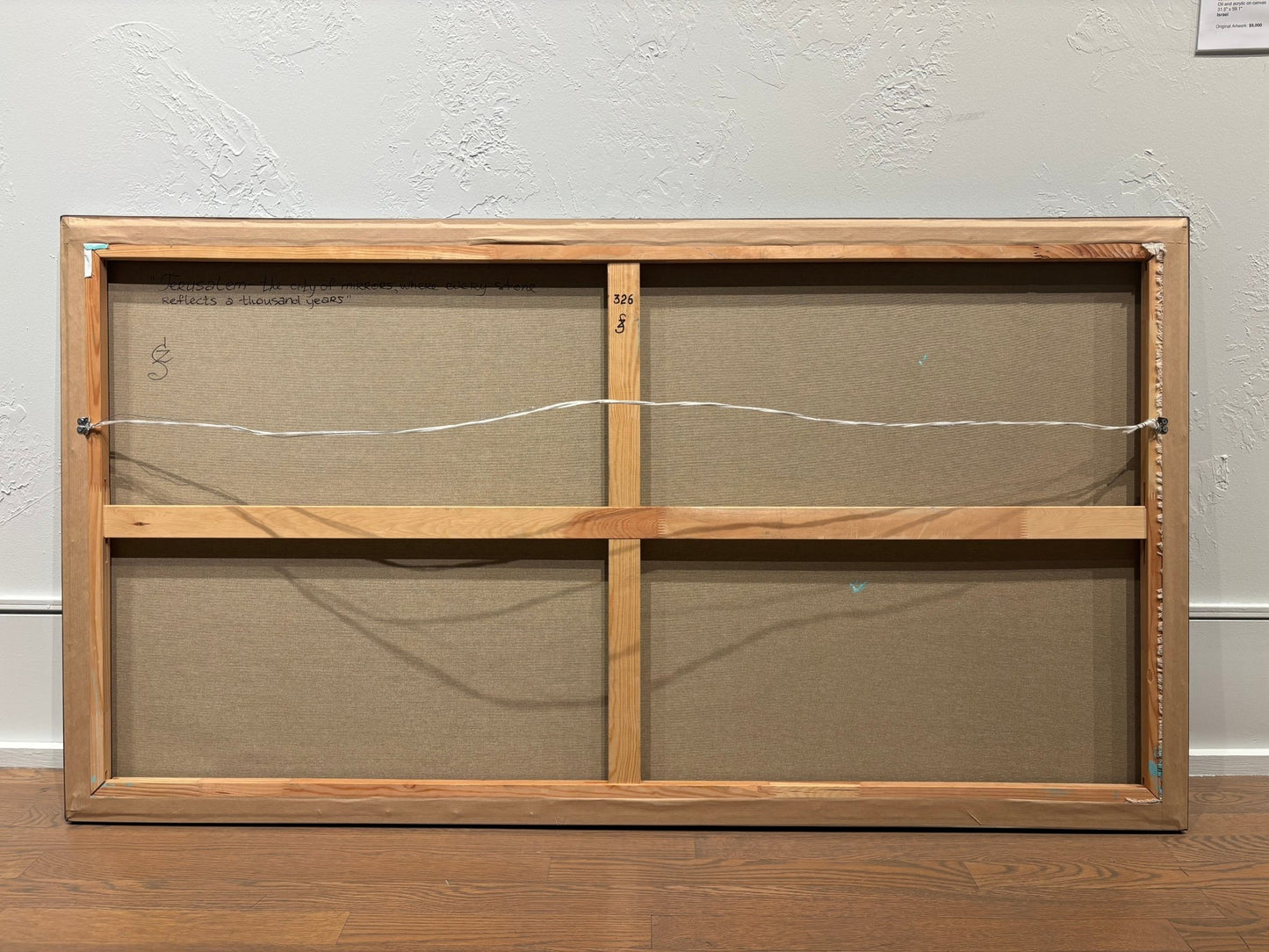 Original Painting "Jerusalem - The City of Mirrors" by Zoe Sever 31.5" x 59.1" - ThePopUp Art Gallery