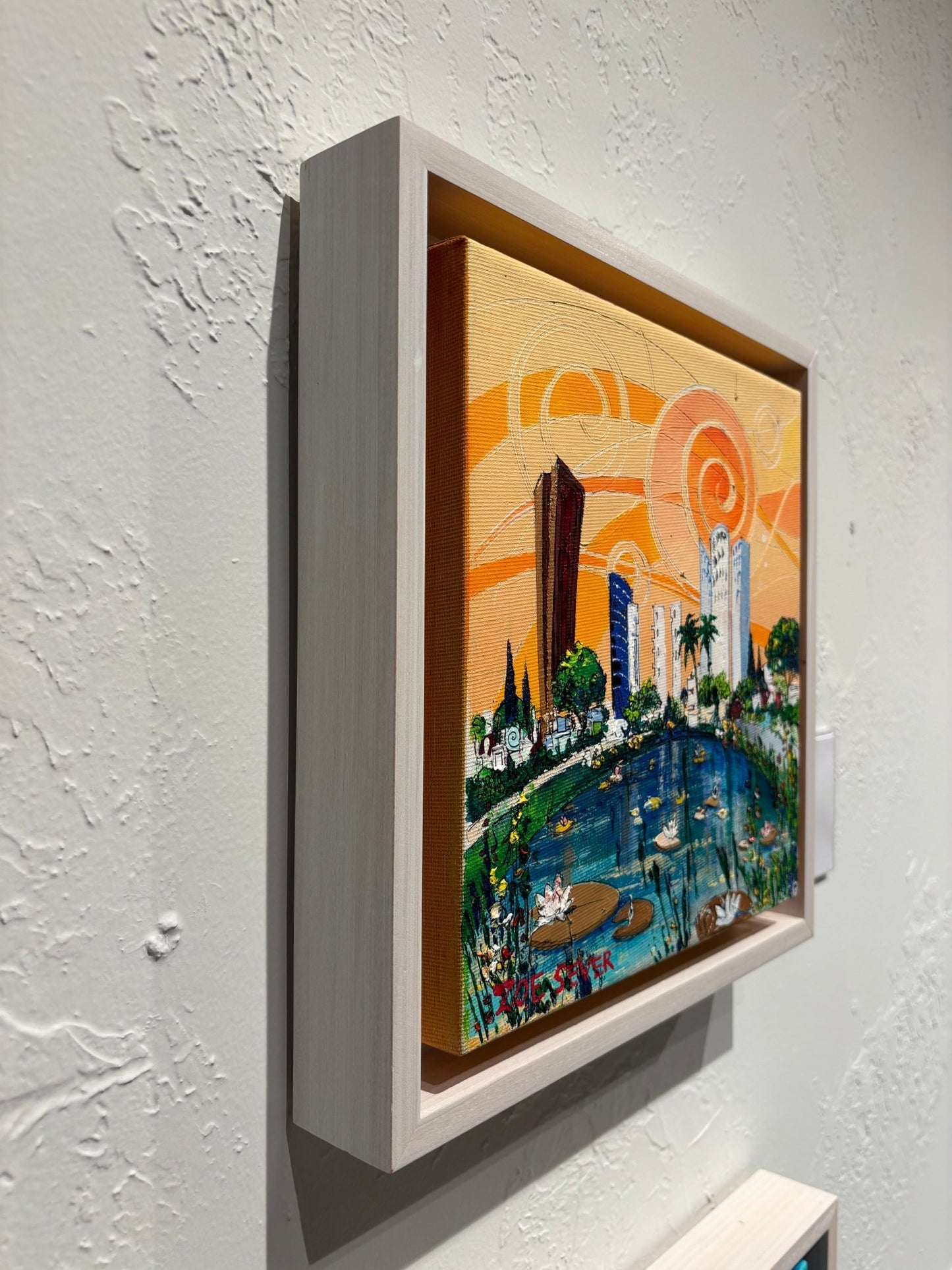 Original Painting "Flowers of Sarona" by Zoe Sever 9.8” x 9.8” - ThePopUp Art Gallery