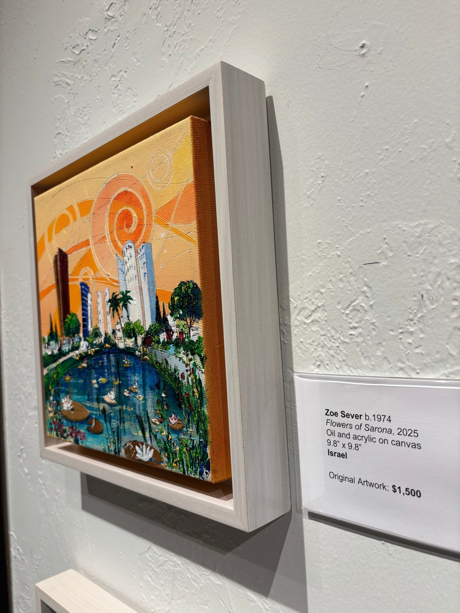 Original Painting "Flowers of Sarona" by Zoe Sever 9.8” x 9.8” - ThePopUp Art Gallery