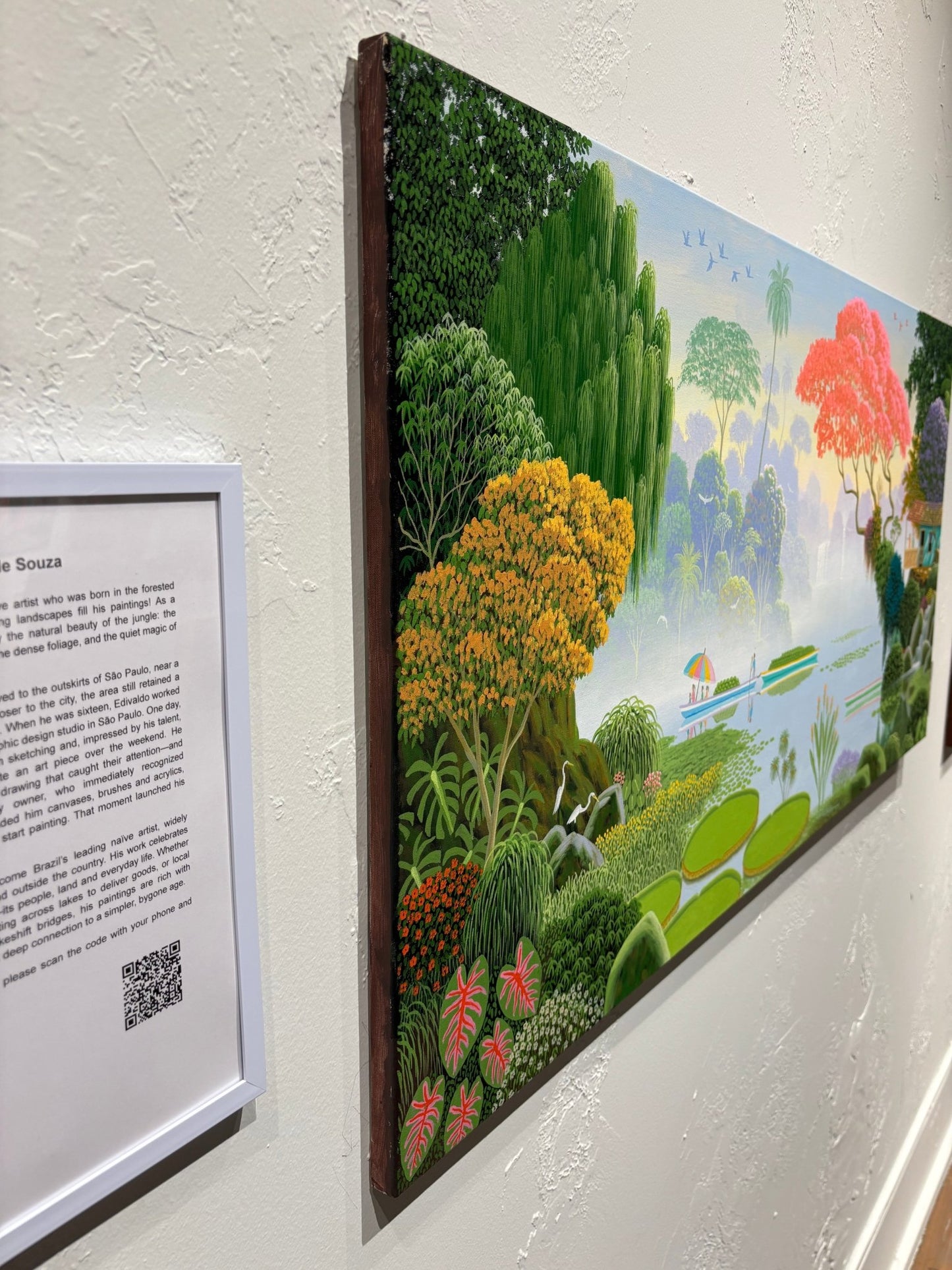 Original painting "Transporting Green Coconuts" by Edivaldo Barbosa de Souza 23.6” x 47.2” - ThePopUp Art Gallery