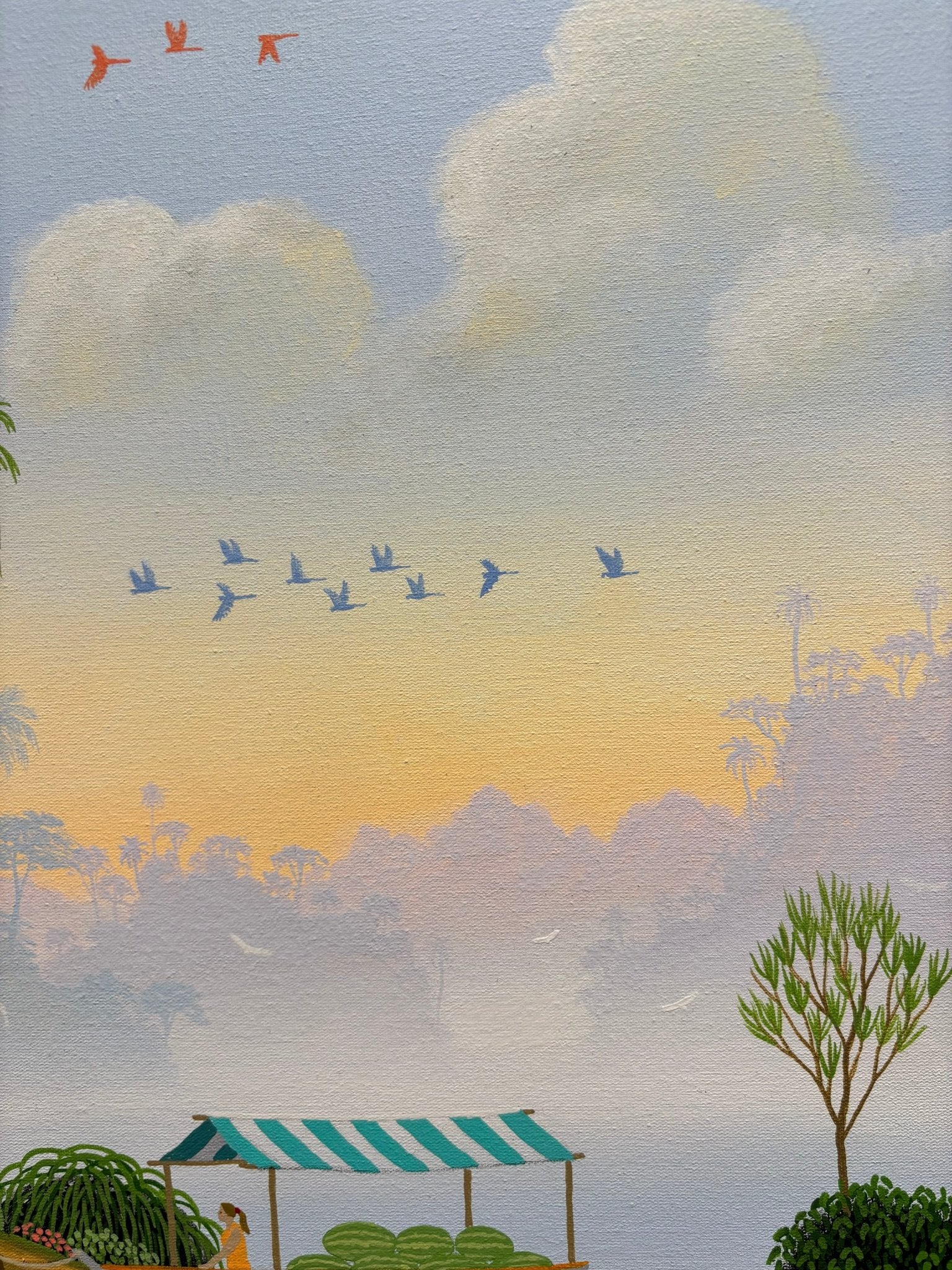 Original Painting "Watermelon Seller" by Edivaldo Barbosa de Souza 15.7” x 19.7” - ThePopUp Art Gallery