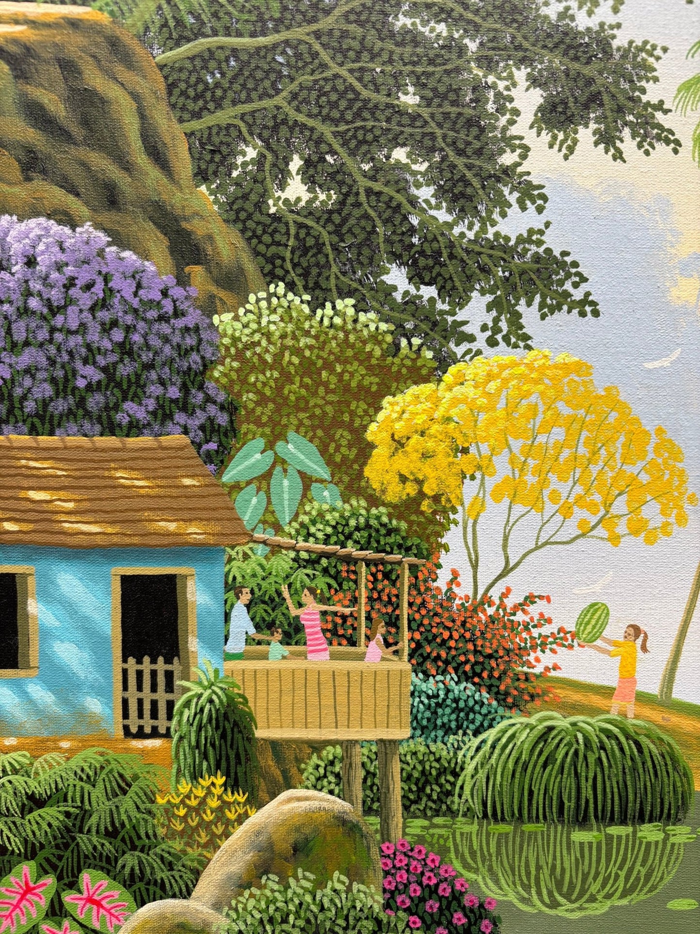 Original Painting "Watermelon Seller" by Edivaldo Barbosa de Souza 15.7” x 19.7” - ThePopUp Art Gallery