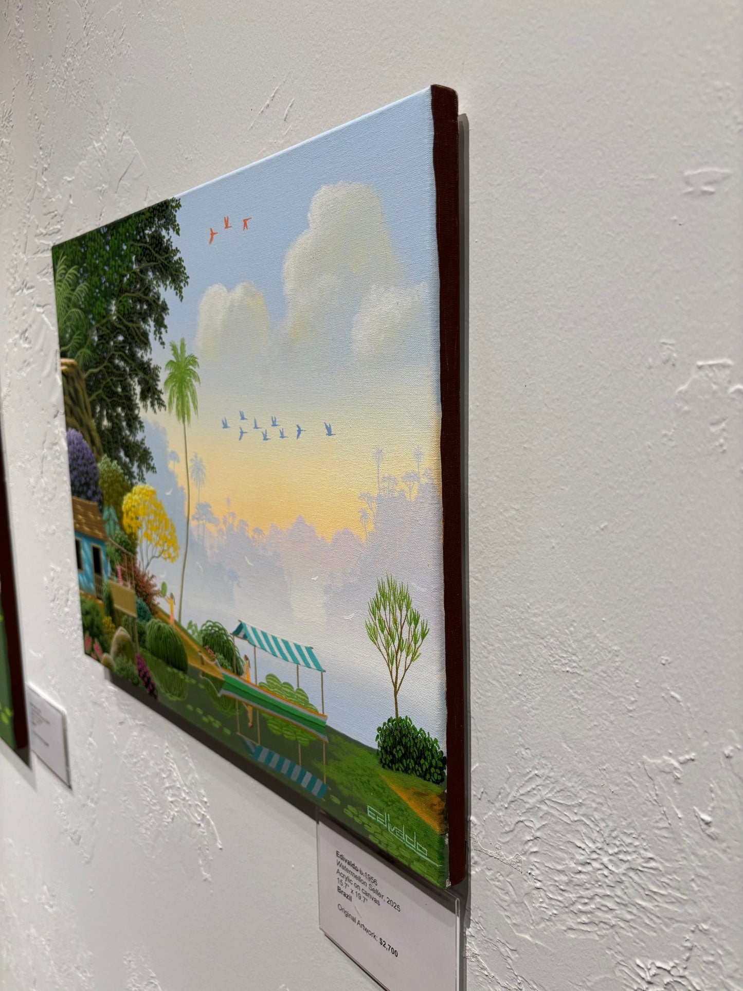 Original Painting "Watermelon Seller" by Edivaldo Barbosa de Souza 15.7” x 19.7” - ThePopUp Art Gallery