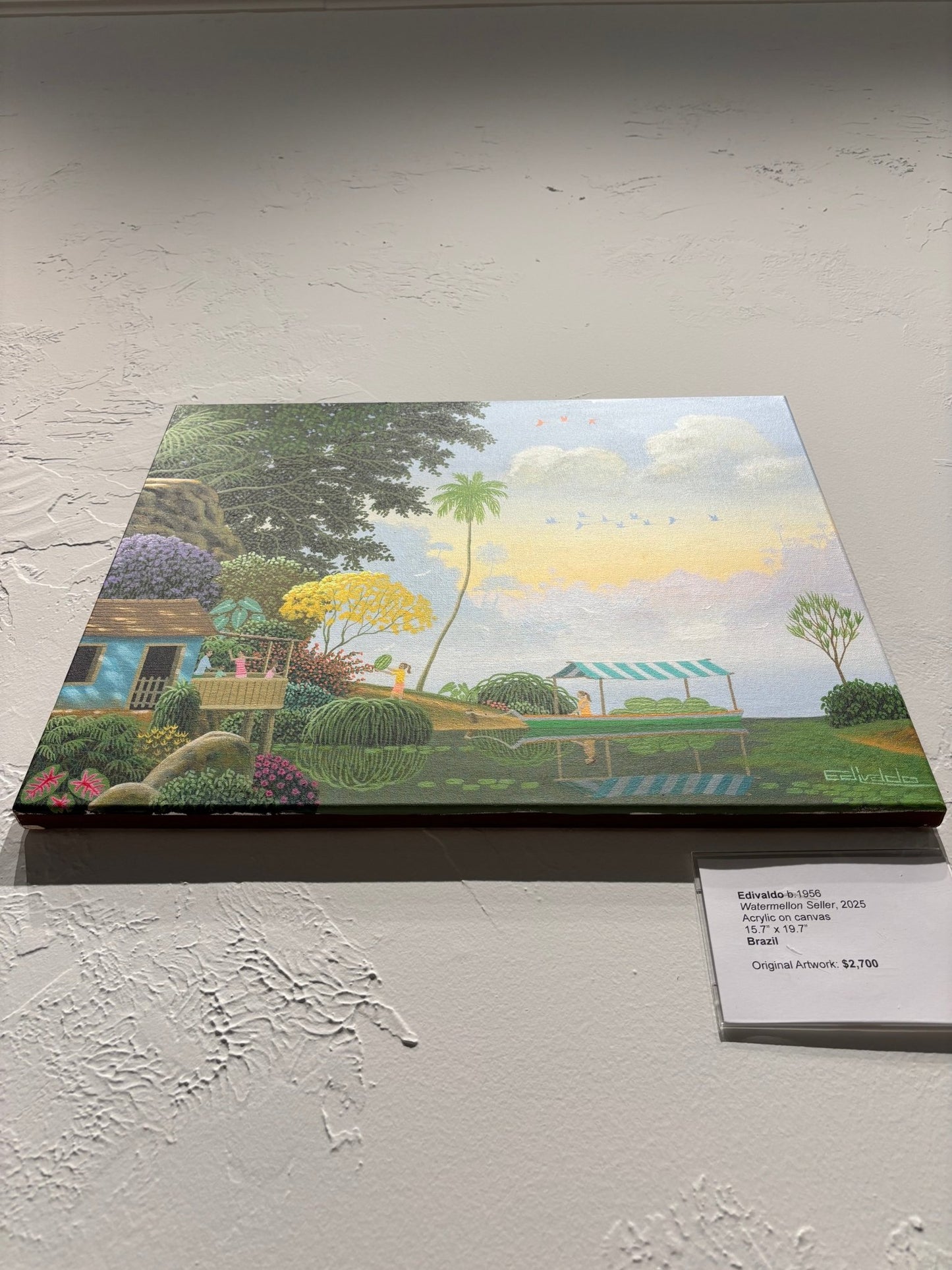 Original Painting "Watermelon Seller" by Edivaldo Barbosa de Souza 15.7” x 19.7” - ThePopUp Art Gallery