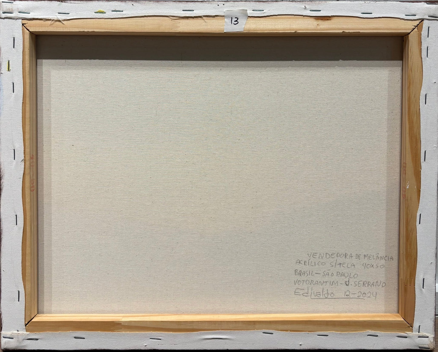 Original Painting "Watermelon Seller" by Edivaldo Barbosa de Souza 15.7” x 19.7” - ThePopUp Art Gallery