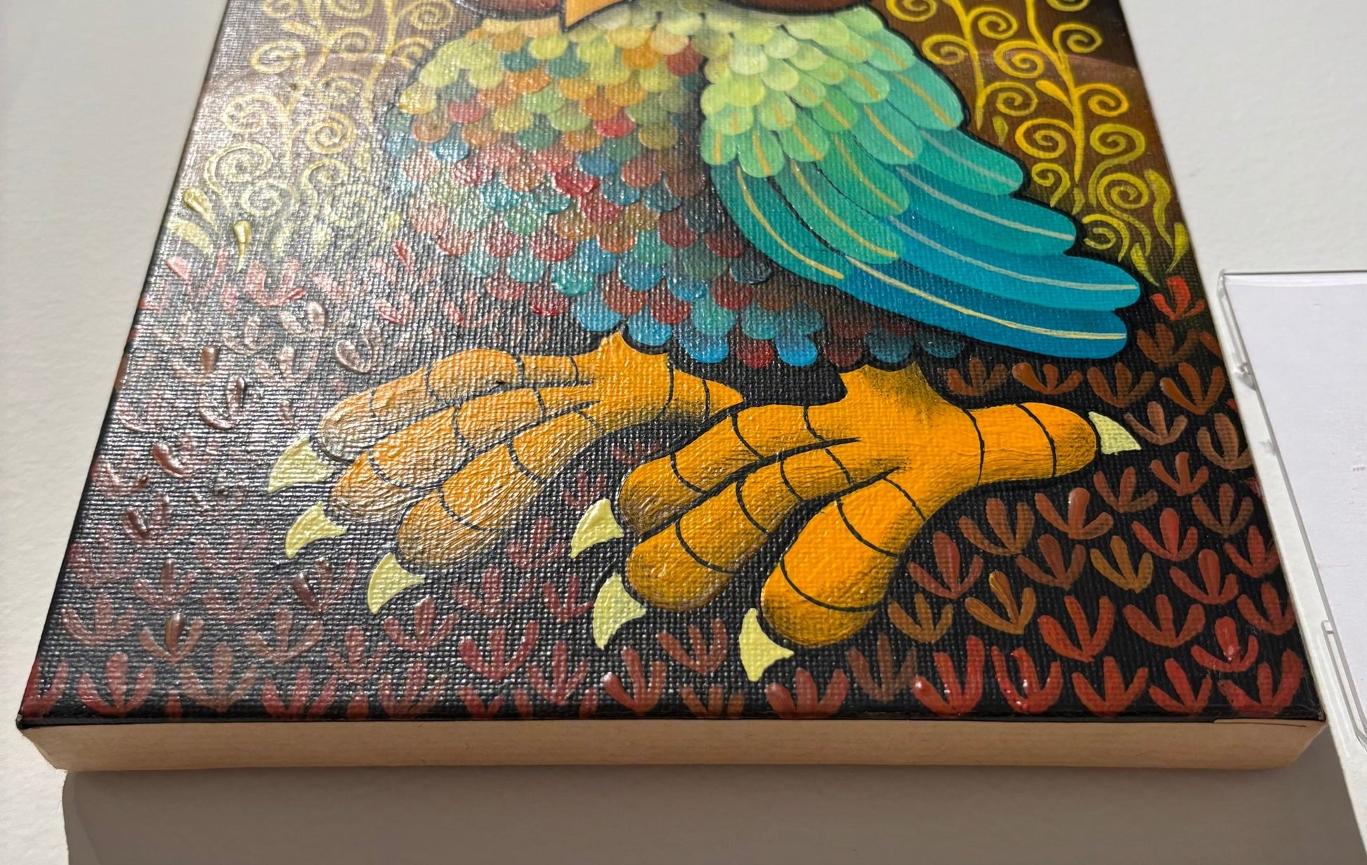 Original Painting "Owl" by Guido Vedovato 7.1” x 9.4” - ThePopUp Art Gallery