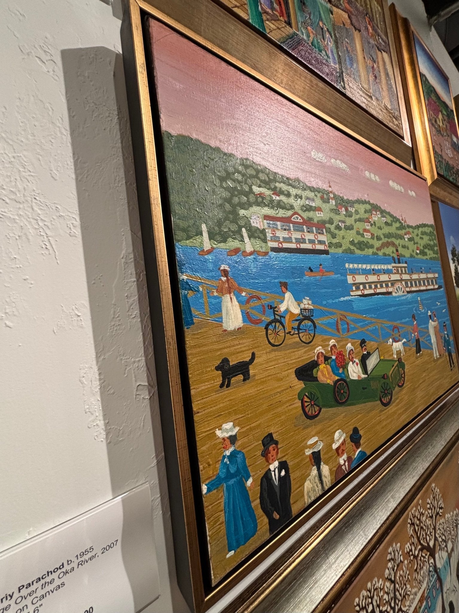 Original painting "Bridge Over the Oka River" by Valeriy Parachod 19.7" x 27.6" - ThePopUp Art Gallery