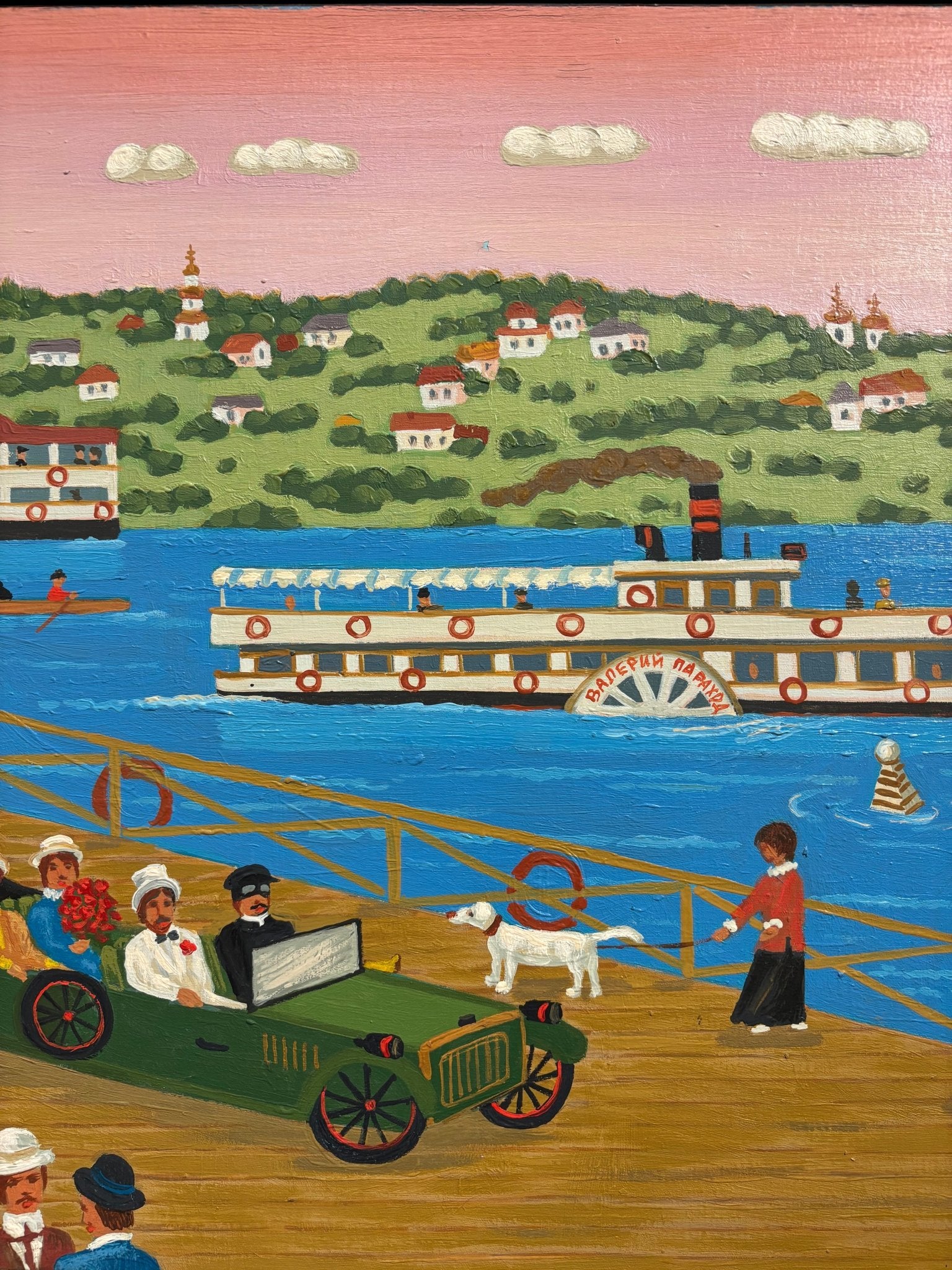 Original painting "Bridge Over the Oka River" by Valeriy Parachod 19.7" x 27.6" - ThePopUp Art Gallery