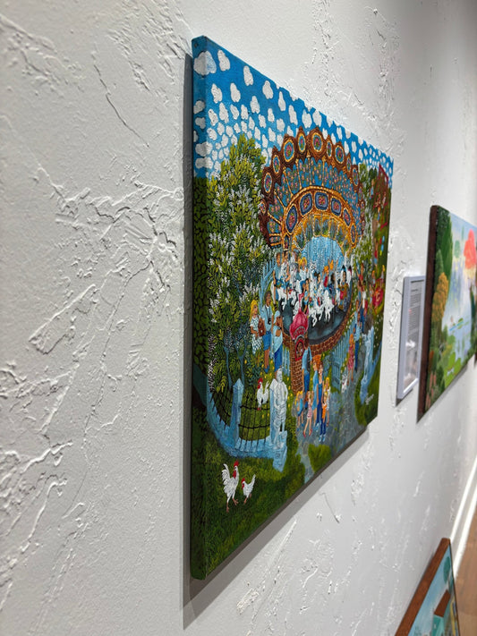 Original Painting "Carosel" by Olga Kerzner 19 3/4" x 23 5/8" - ThePopUp Art Gallery