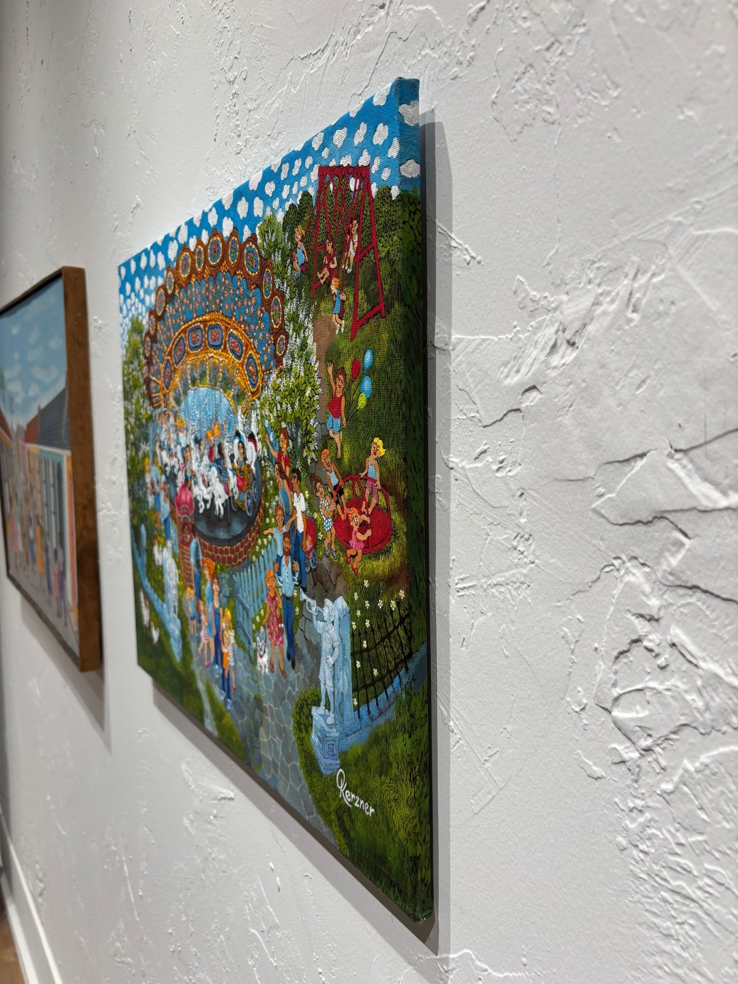 Original Painting "Carosel" by Olga Kerzner 19 3/4" x 23 5/8" - ThePopUp Art Gallery