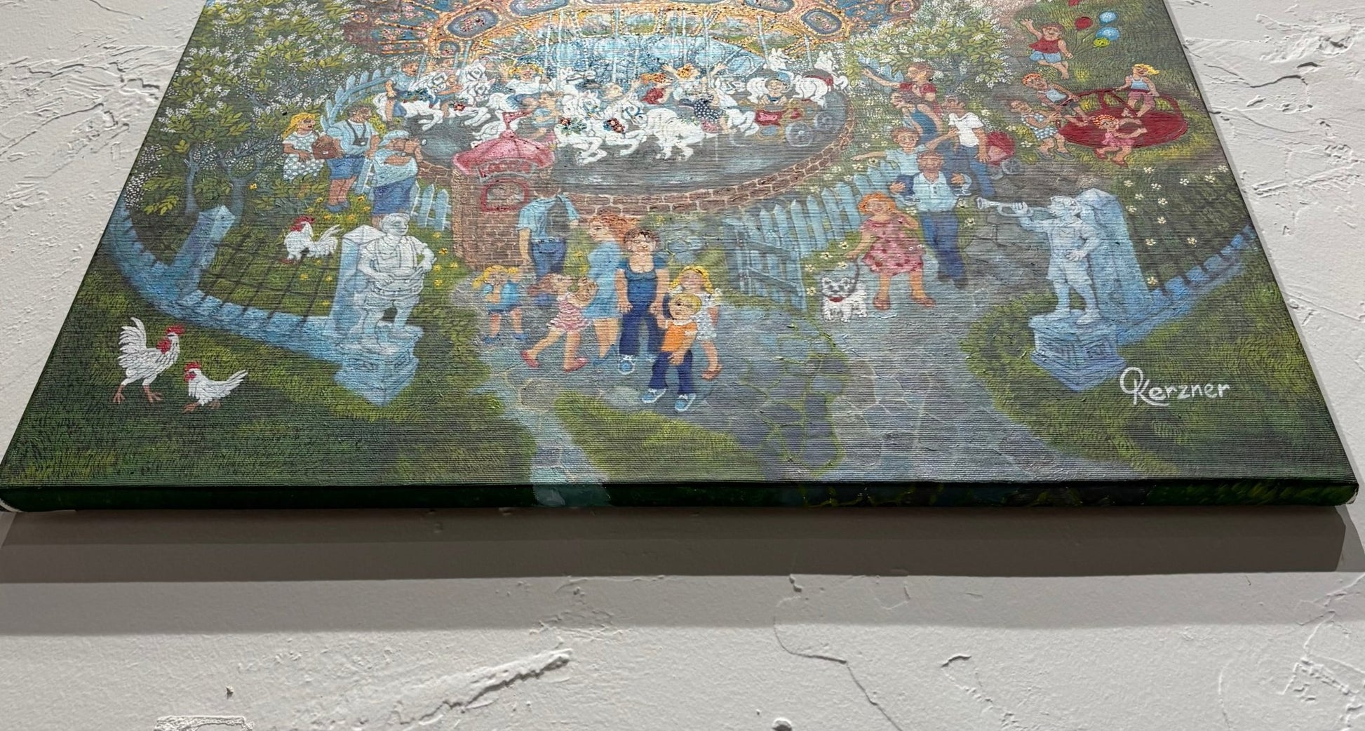 Original Painting "Carosel" by Olga Kerzner 19 3/4" x 23 5/8" - ThePopUp Art Gallery