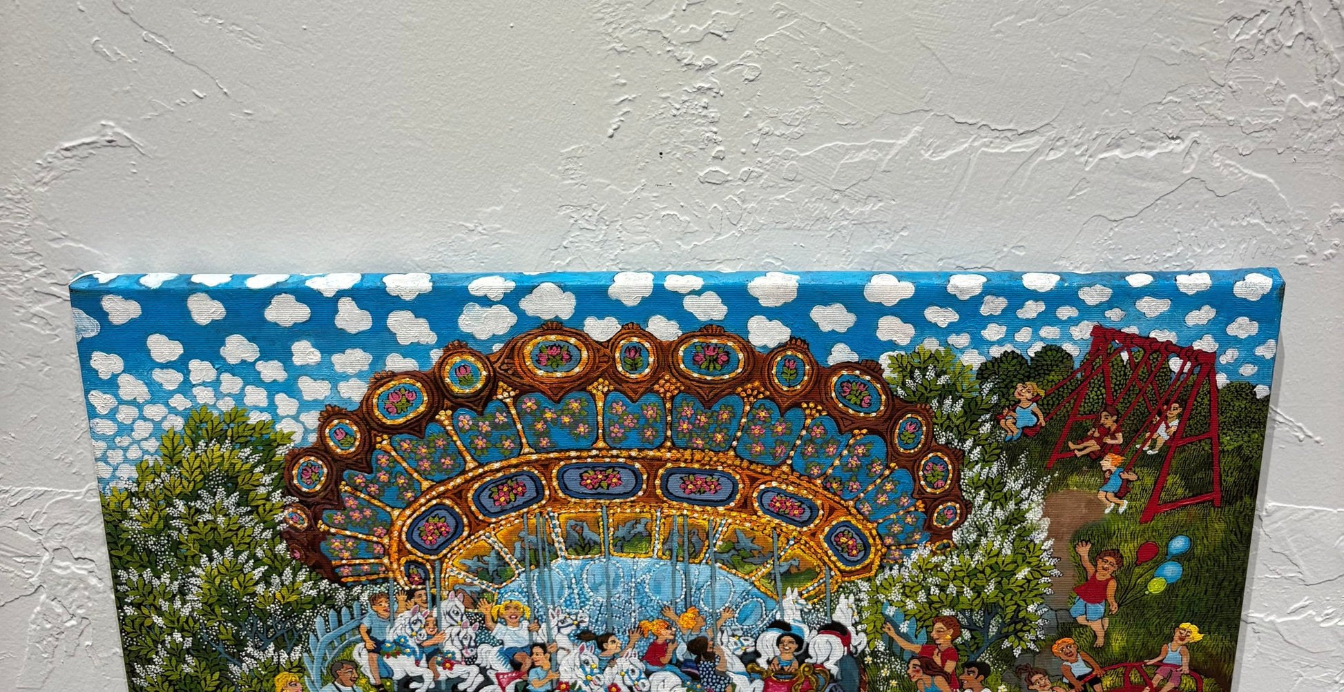 Original Painting "Carosel" by Olga Kerzner 19 3/4" x 23 5/8" - ThePopUp Art Gallery