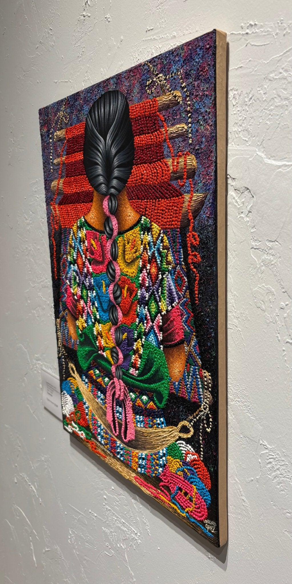 Original Painting "Chichicastenango Weaver" by Lorenzo Cruz 24.8” x 16.9” - ThePopUp Art Gallery