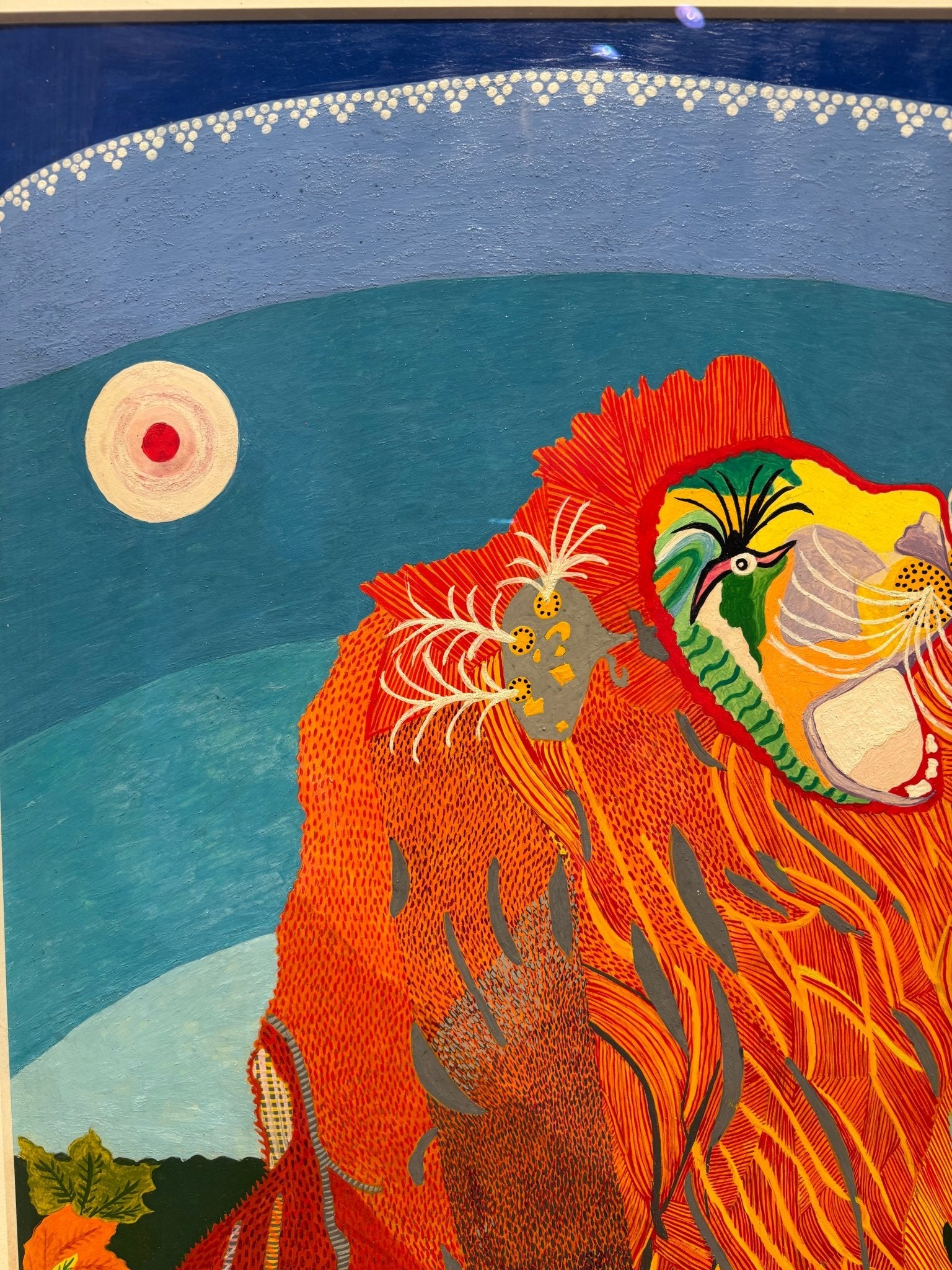 Original Painting "The Playful Lion" by Tatiana Dmitriyevna Elenok 27.6" x 19.7" - ThePopUp Art Gallery