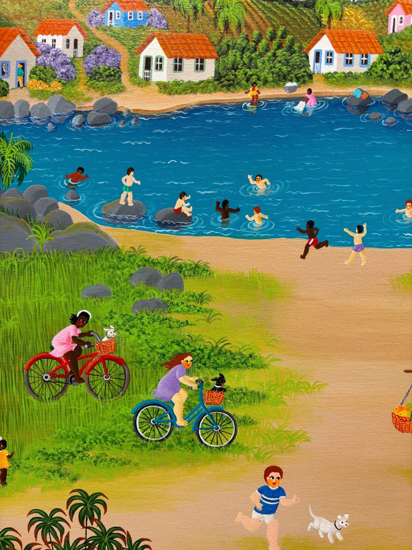 Original Painting "My Childhood" by Ana Maria Dias 29.1” x 64.6” - ThePopUp Art Gallery