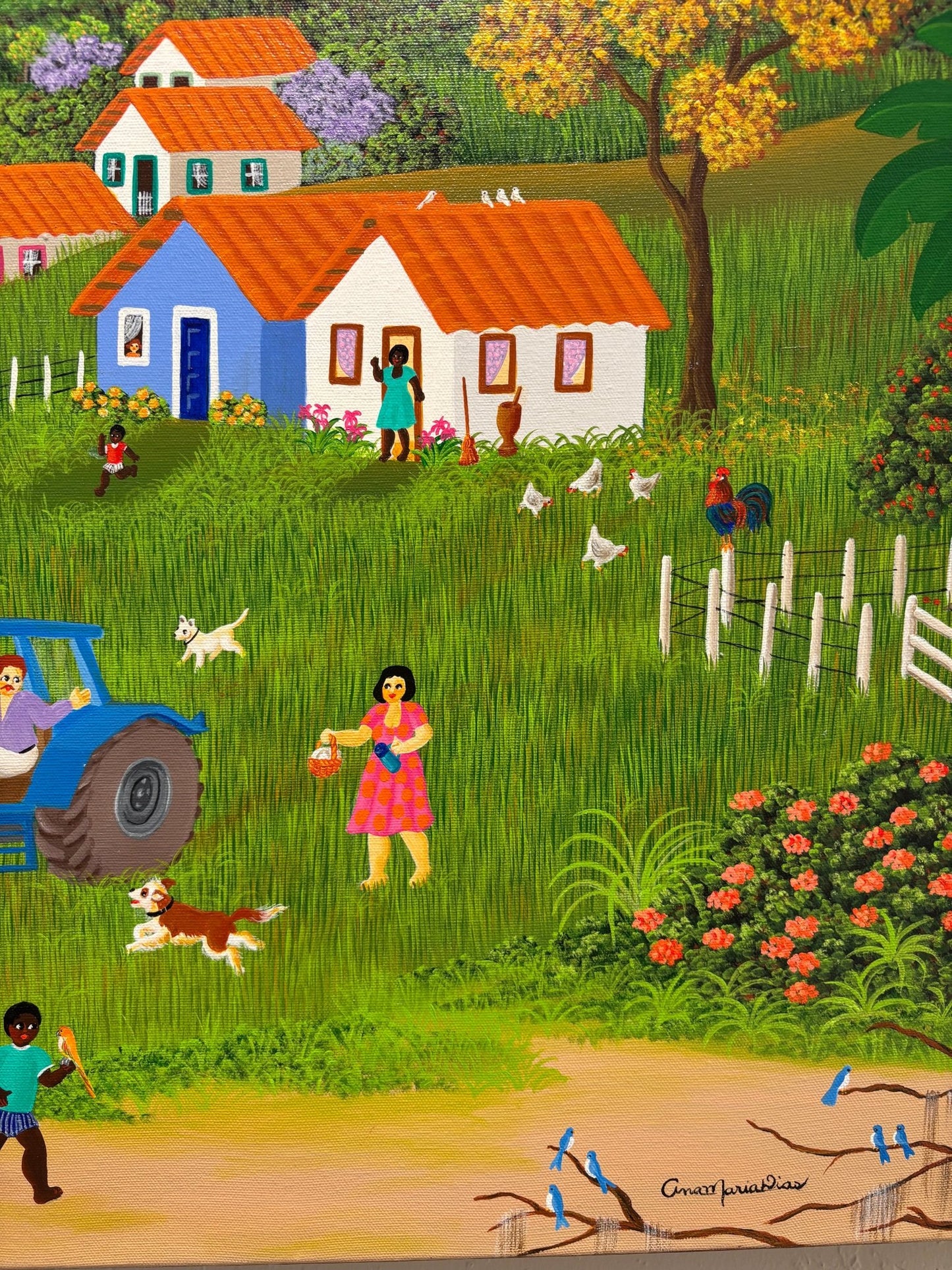 Original Painting "My Childhood" by Ana Maria Dias 29.1” x 64.6” - ThePopUp Art Gallery