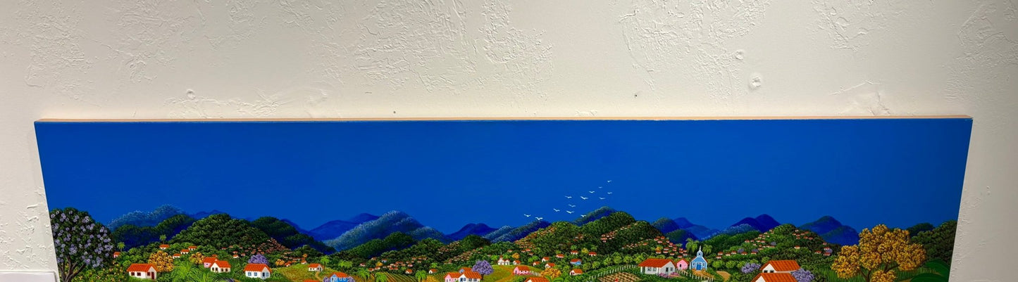 Original Painting "My Childhood" by Ana Maria Dias 29.1” x 64.6” - ThePopUp Art Gallery