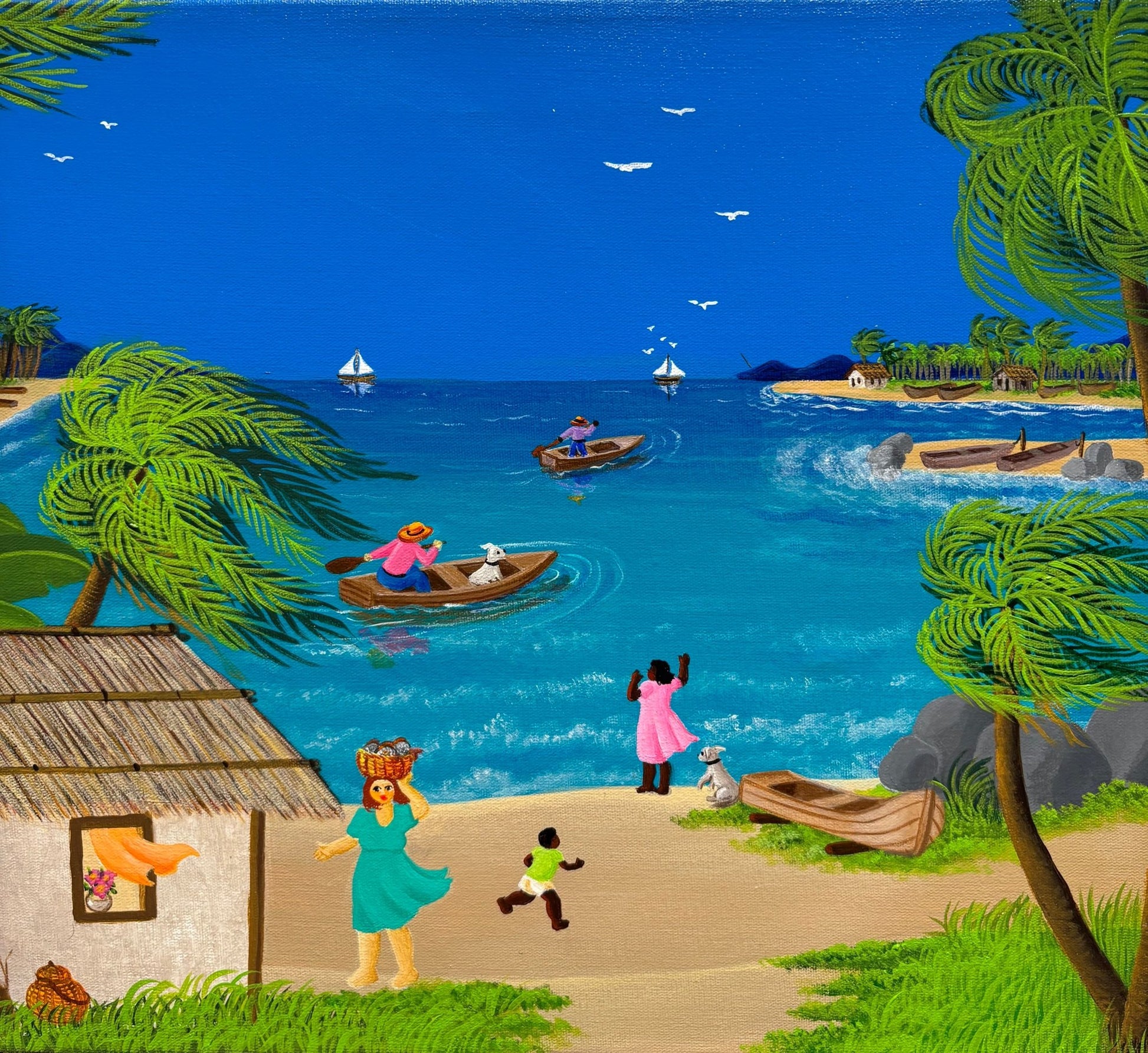 Original Painting "Strong Winds" by Ana Maria Dias 11 13/16" x 23 5/8" - ThePopUp Art Gallery