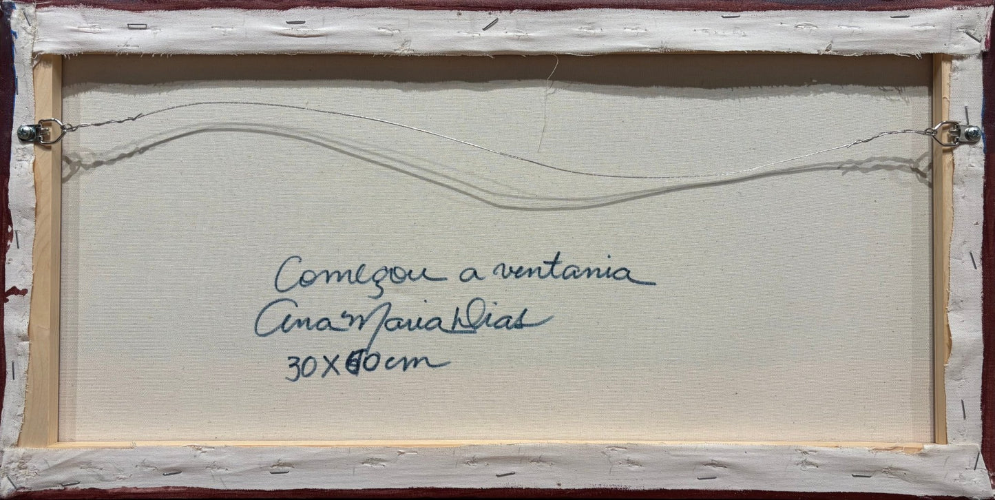 Original Painting "Strong Winds" by Ana Maria Dias 11 13/16" x 23 5/8" - ThePopUp Art Gallery