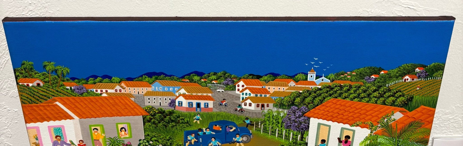 Original Painting "Gathering the Tea" by Ana Maria Dias 11 13/16" x 23 5/8" - ThePopUp Art Gallery