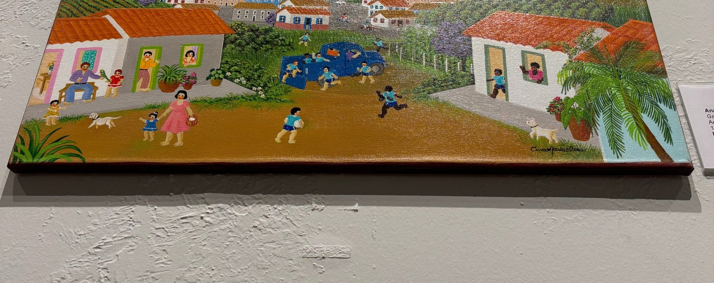 Original Painting "Gathering the Tea" by Ana Maria Dias 11 13/16" x 23 5/8" - ThePopUp Art Gallery