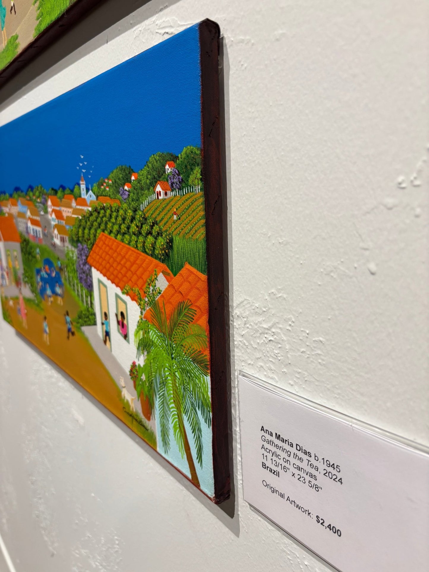 Original Painting "Gathering the Tea" by Ana Maria Dias 11 13/16" x 23 5/8" - ThePopUp Art Gallery