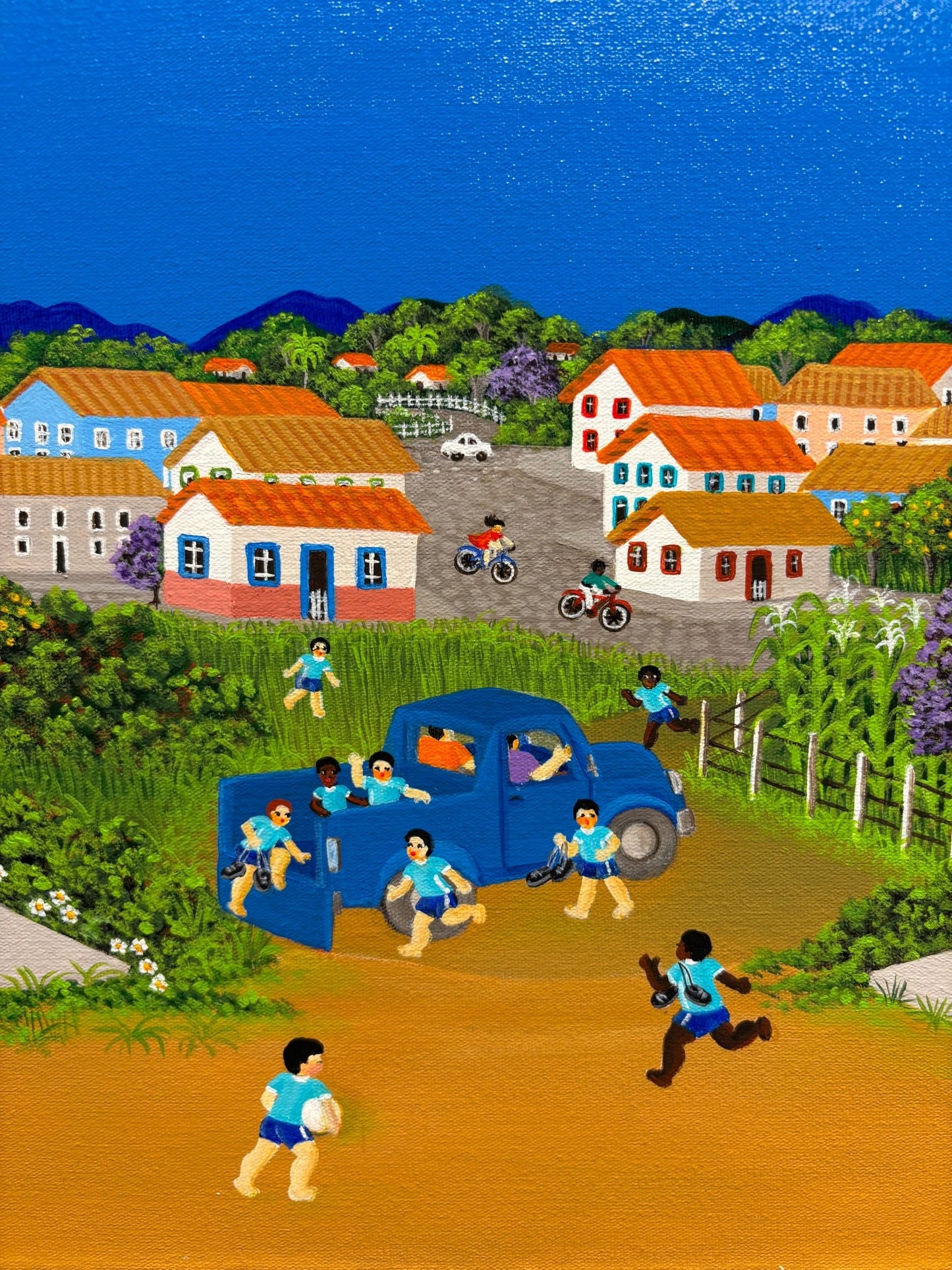 Original Painting "Gathering the Tea" by Ana Maria Dias 11 13/16" x 23 5/8" - ThePopUp Art Gallery