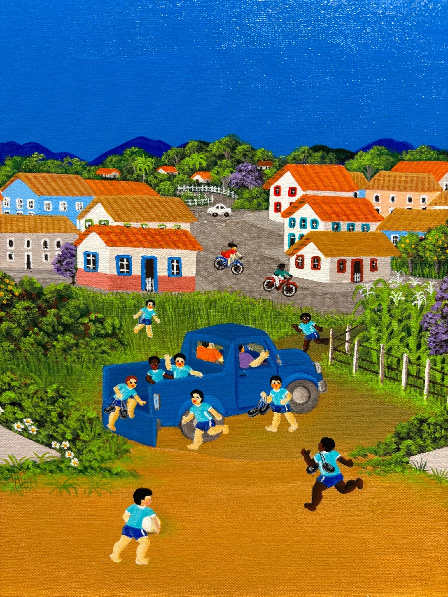 Original Painting "Gathering the Tea" by Ana Maria Dias 11 13/16" x 23 5/8" - ThePopUp Art Gallery