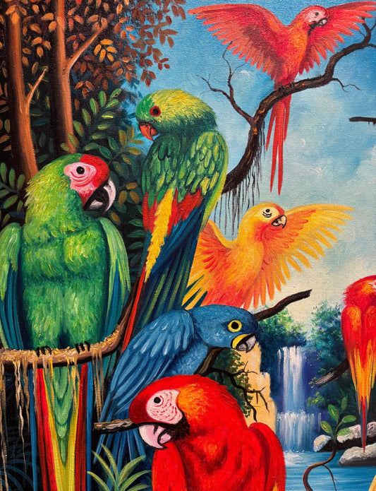 Original Painting "Jungle Harmony" by Lorenzo Cruz 49.6” x 29.9” - ThePopUp Art Gallery