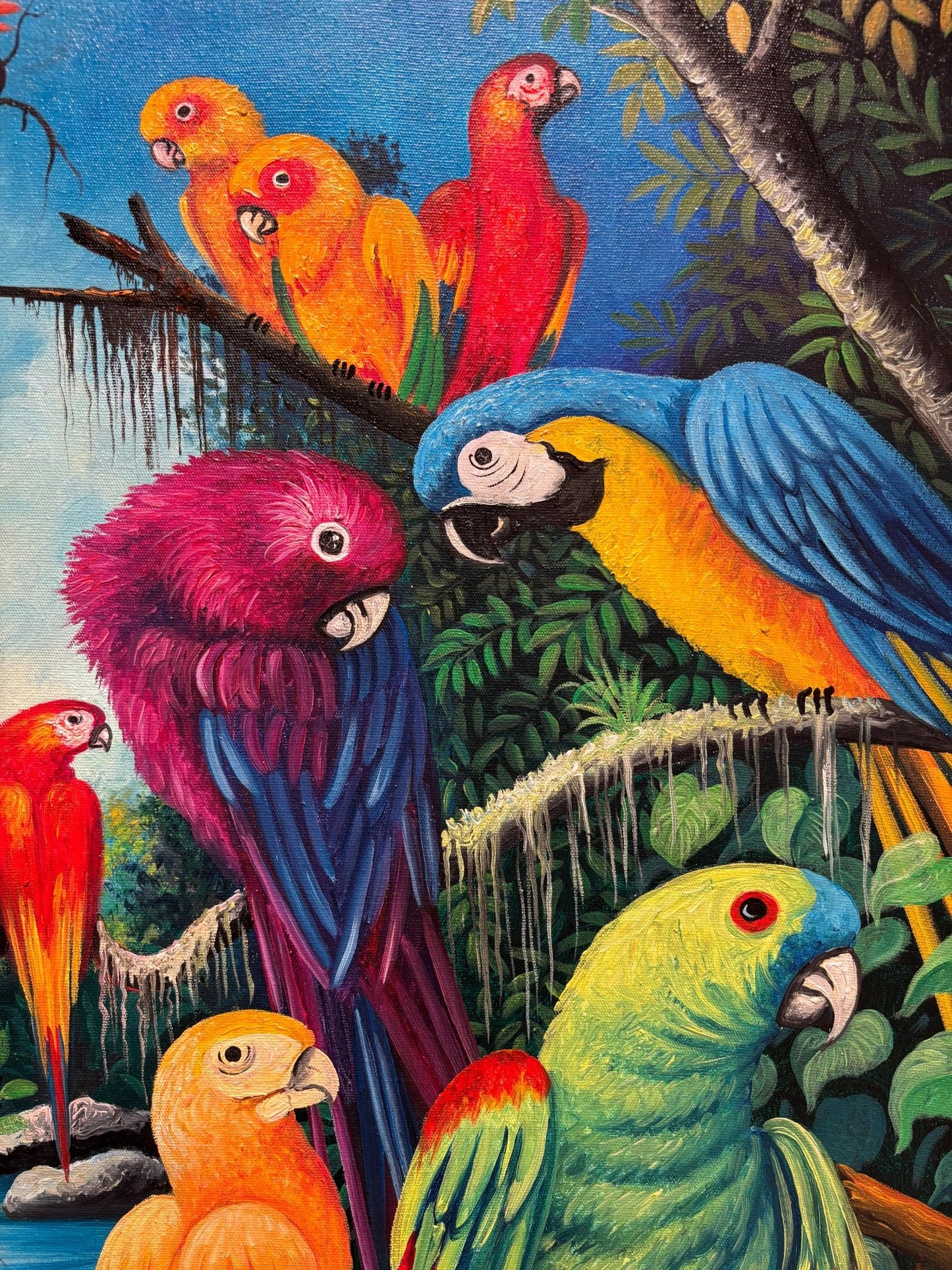 Original Painting "Jungle Harmony" by Lorenzo Cruz 49.6” x 29.9” - ThePopUp Art Gallery