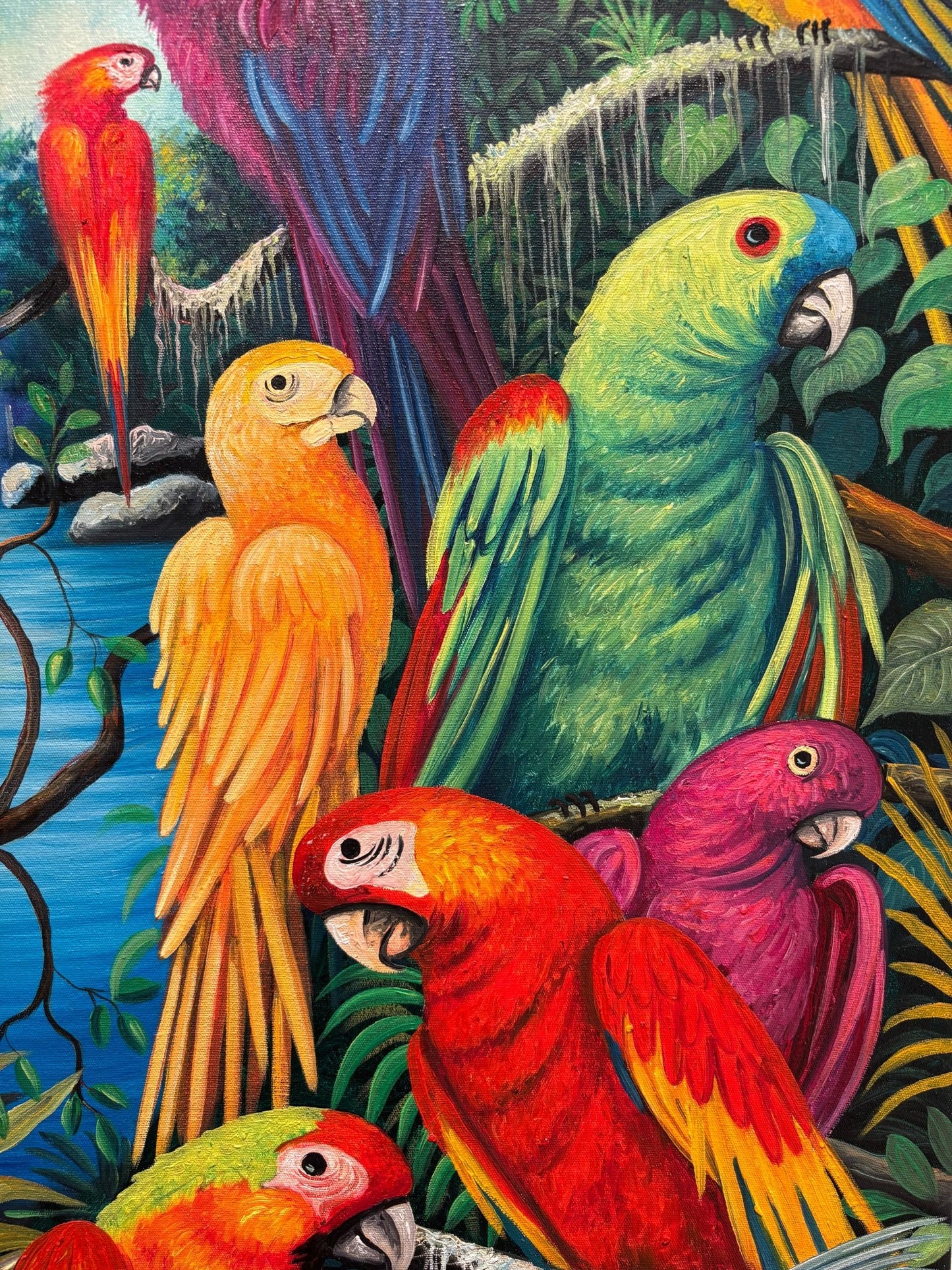 Original Painting "Jungle Harmony" by Lorenzo Cruz 49.6” x 29.9” - ThePopUp Art Gallery
