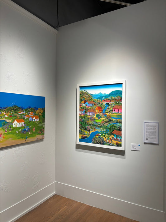 Original Painting "The Town Train" by Fausto Pérez 37.4" x 29.5" - ThePopUp Art Gallery