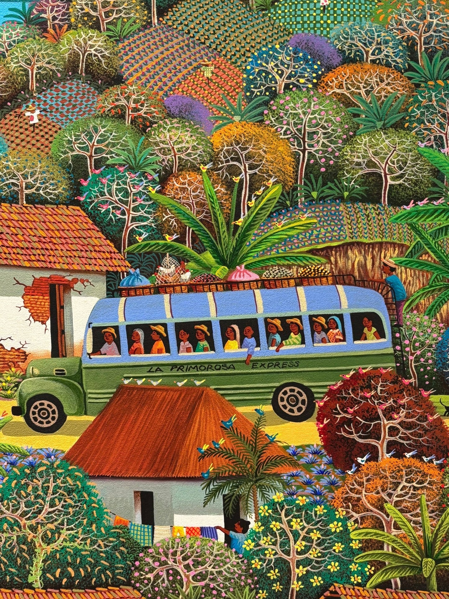 Original Painting "Village Circus" by Fausto Pérez 39 3/8 x 55 1/8 - ThePopUp Art Gallery