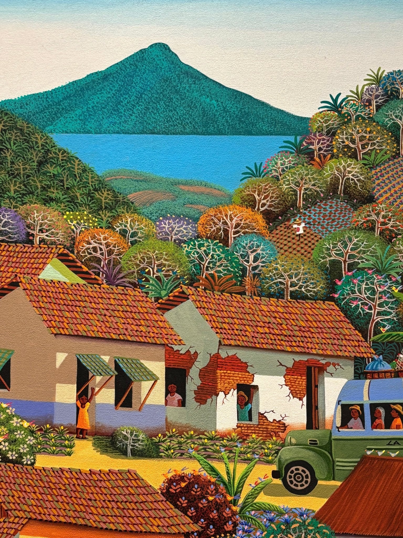 Original Painting "Village Circus" by Fausto Pérez 39 3/8 x 55 1/8 - ThePopUp Art Gallery