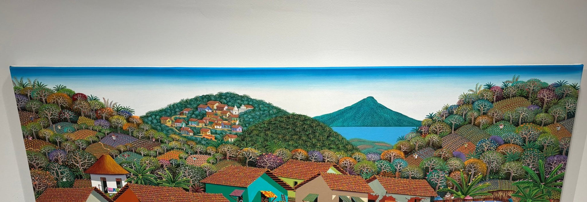 Original Painting "Village Circus" by Fausto Pérez 39 3/8 x 55 1/8 - ThePopUp Art Gallery