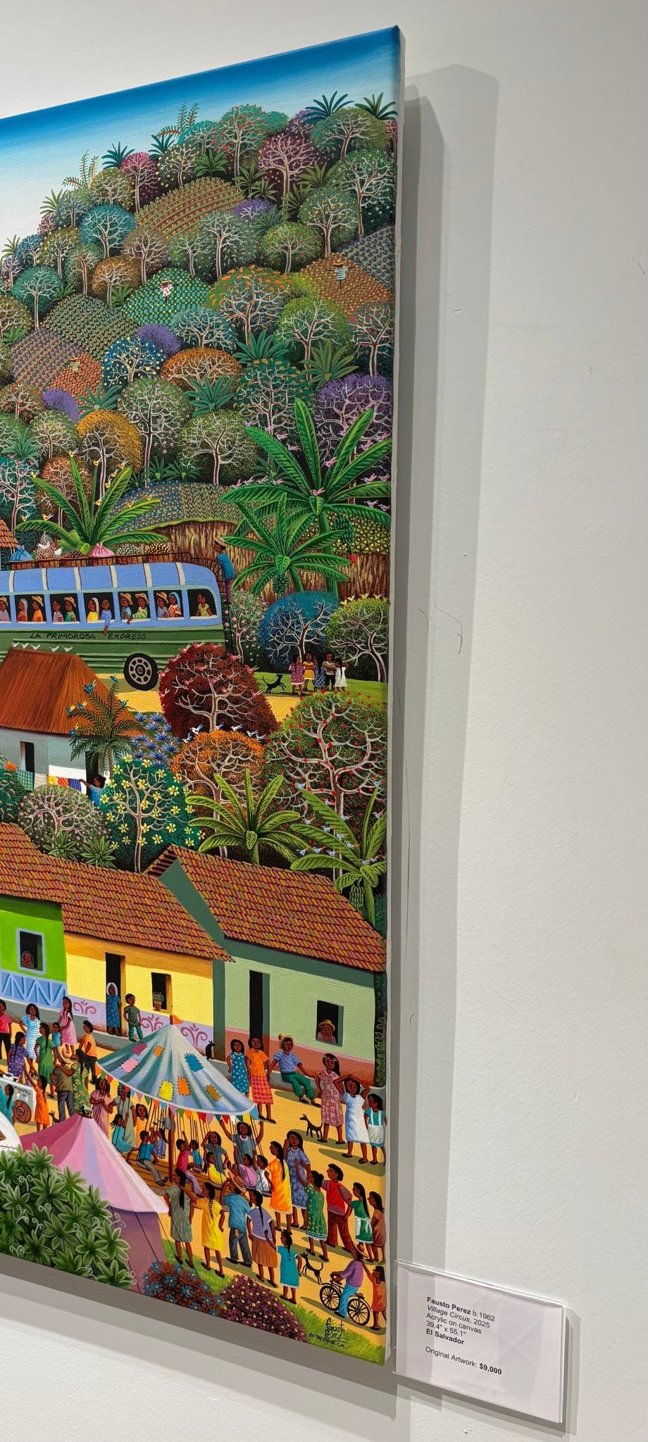 Original Painting "Village Circus" by Fausto Pérez 39 3/8 x 55 1/8 - ThePopUp Art Gallery
