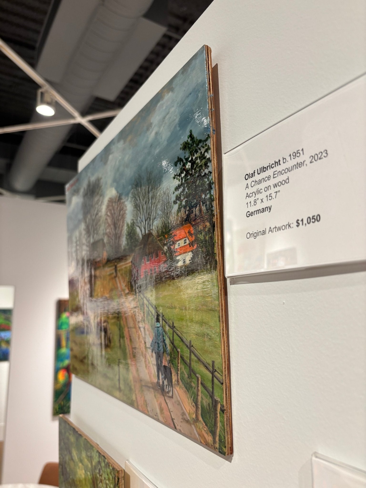 Original Painting "A Chance Encounter" by Olaf Ulbricht 11.8” x 15.7” - ThePopUp Art Gallery