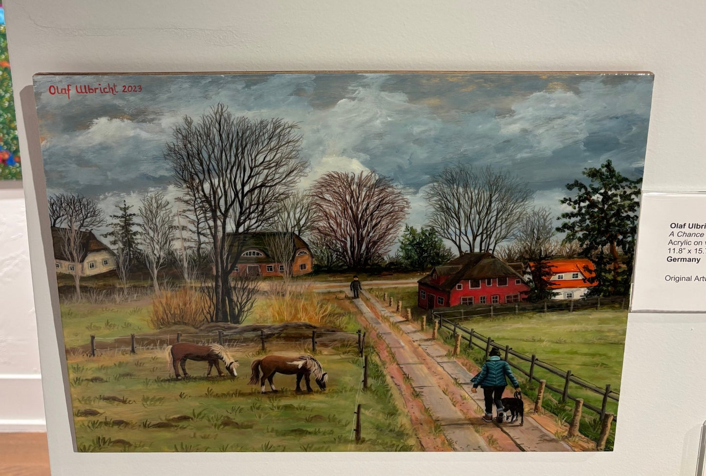 Original Painting "A Chance Encounter" by Olaf Ulbricht 11.8” x 15.7” - ThePopUp Art Gallery