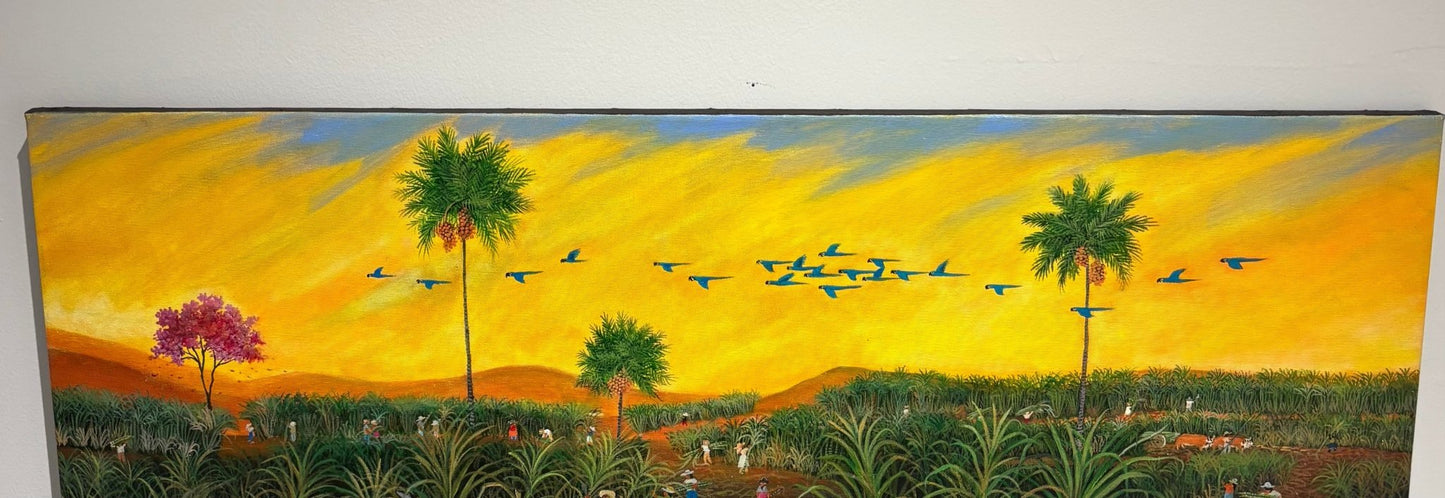 Original Painting "Arrival of The Produce" by Mara Toledo 23.5"x352/8" - ThePopUp Art Gallery