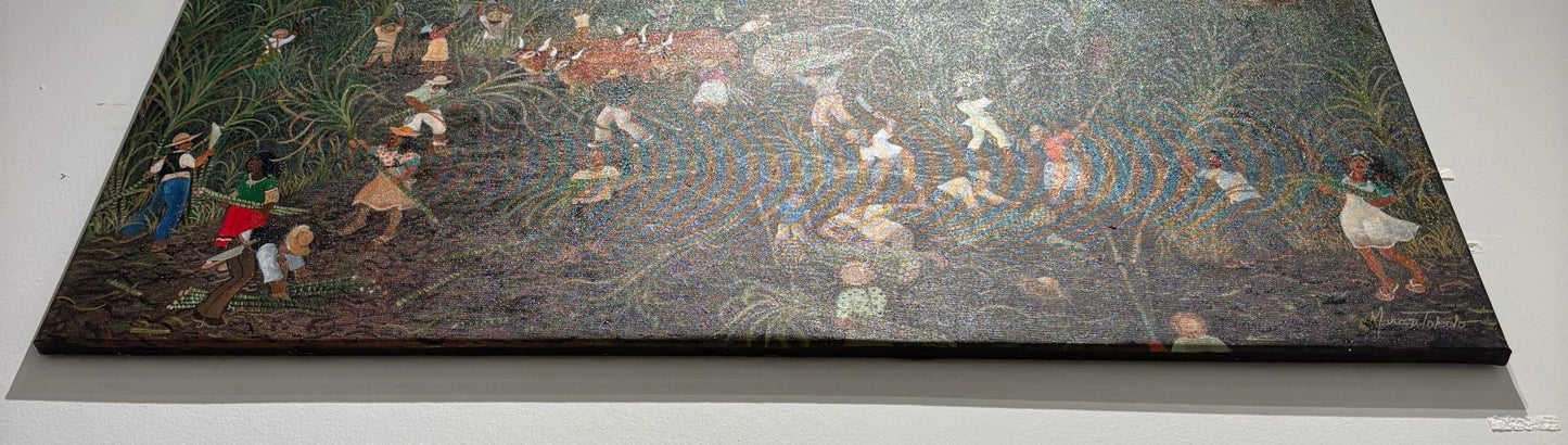 Original Painting "Arrival of The Produce" by Mara Toledo 23.5"x352/8" - ThePopUp Art Gallery