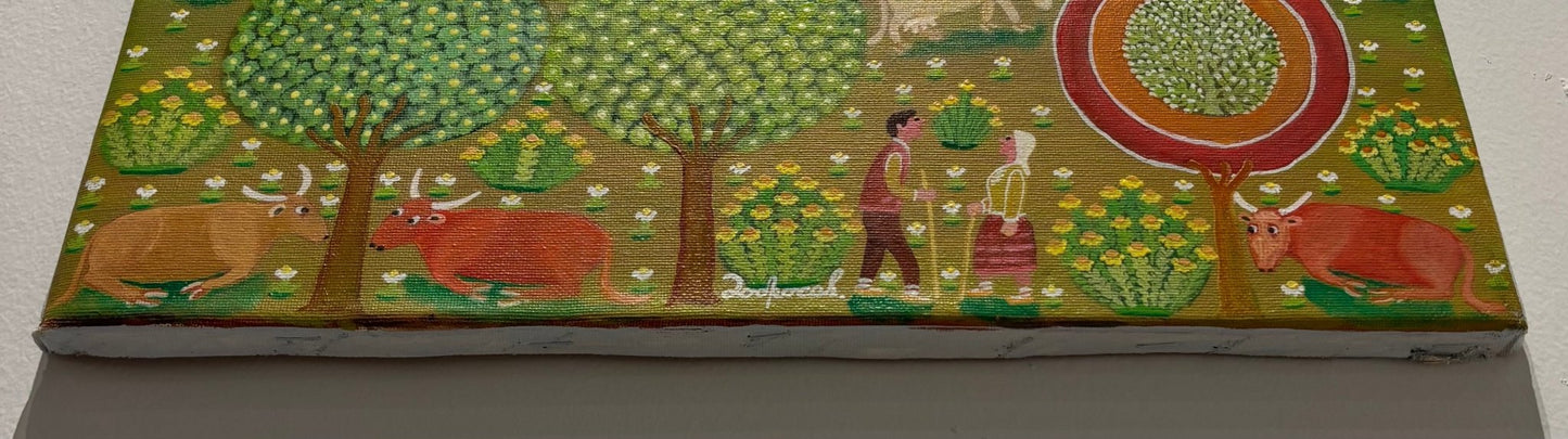 Original Painting "Romance Among The Flock" 19 3/4"x15 3/8" - ThePopUp Art Gallery