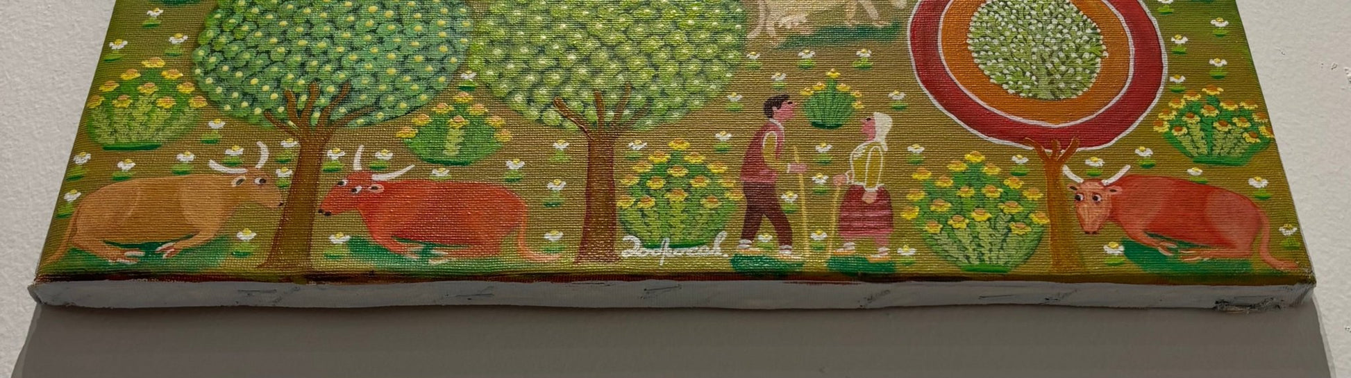 Original Painting "Romance Among The Flock" 19 3/4"x15 3/8" - ThePopUp Art Gallery