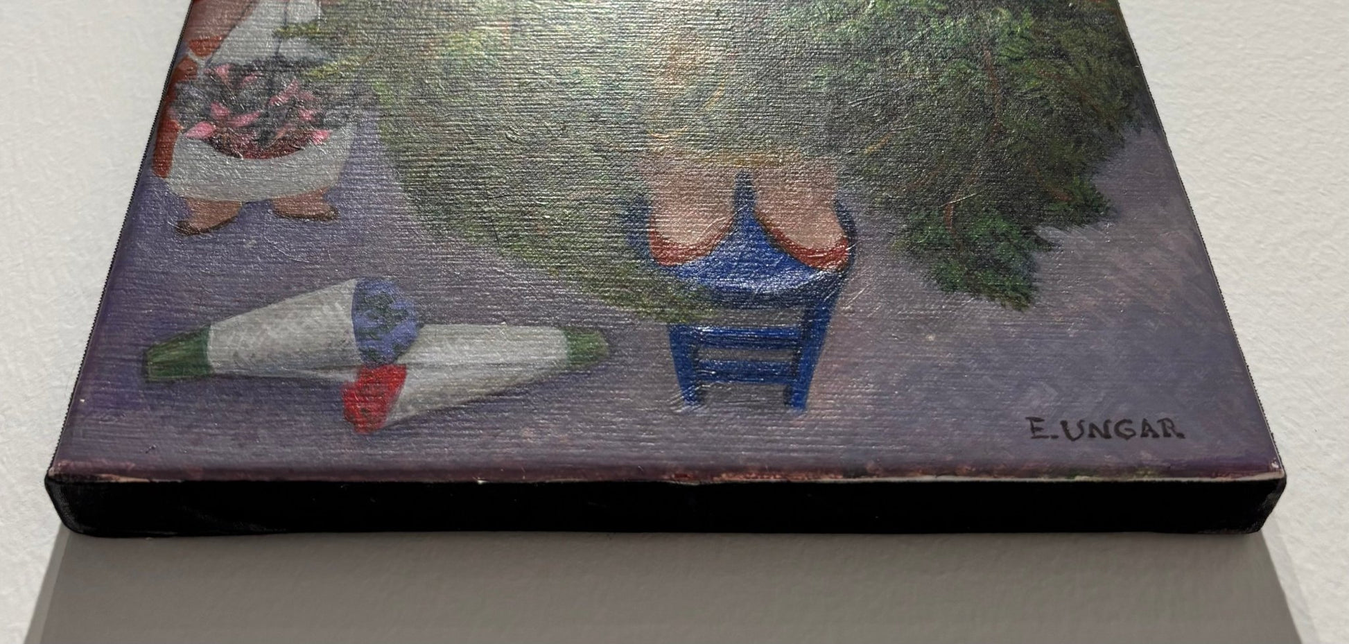 Original Painting "The Somanbaia Plant" by Eduardo Ungar 11.8" x 9.8" - ThePopUp Art Gallery